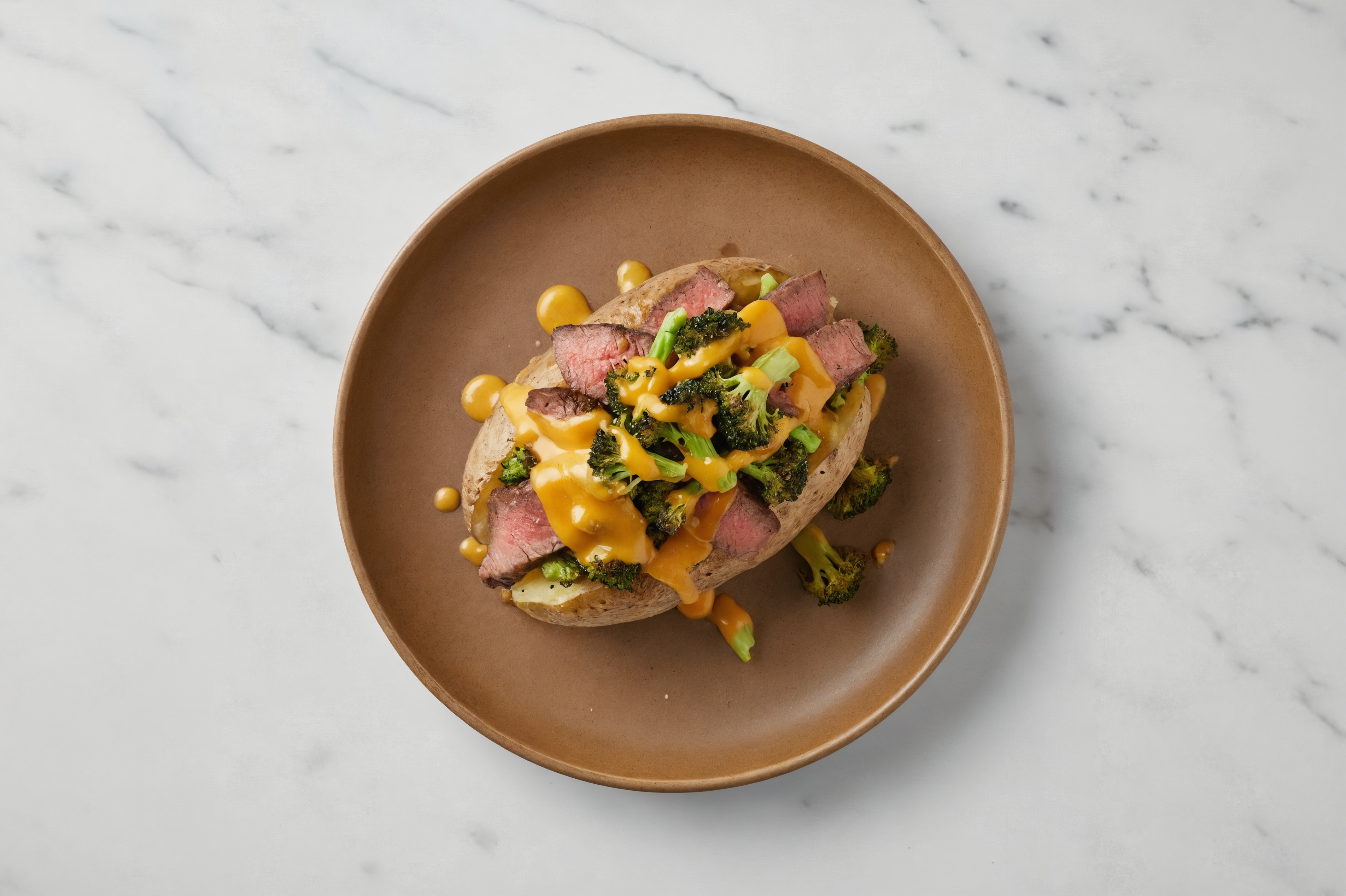 Cheesy Steak + Broccoli Stuffed Potatoes