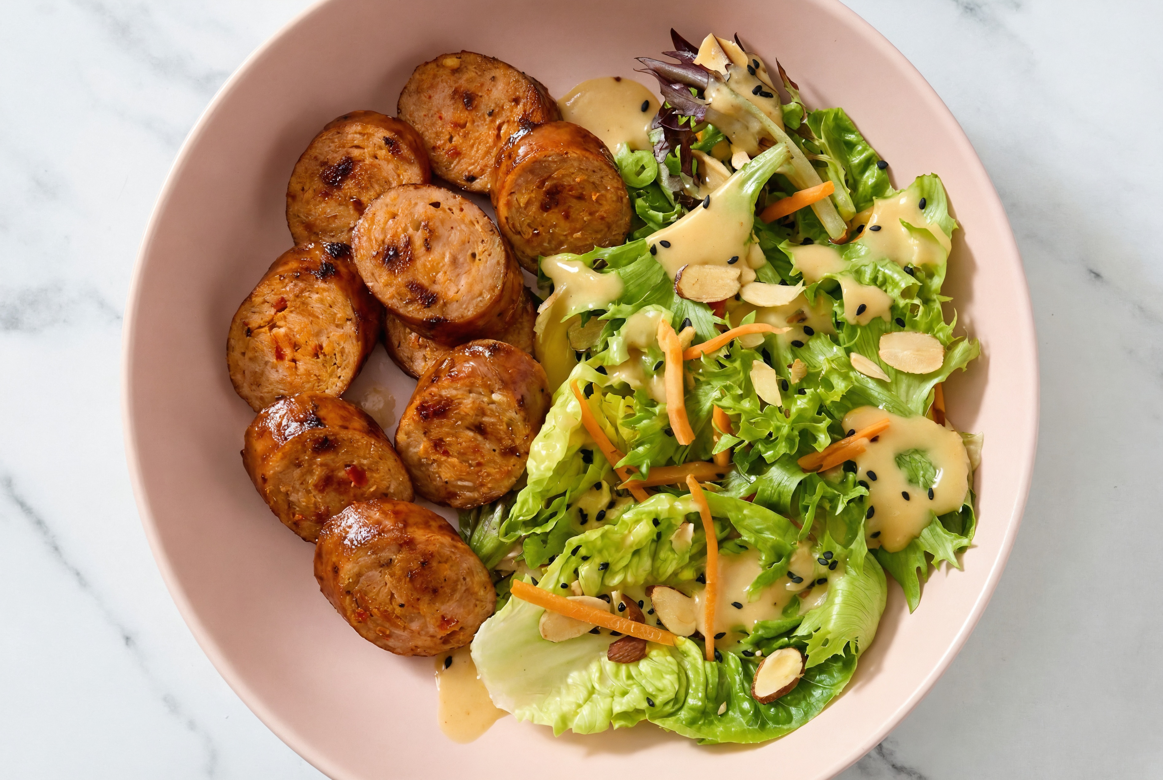 Little Gem Salad with Turkey Sausage