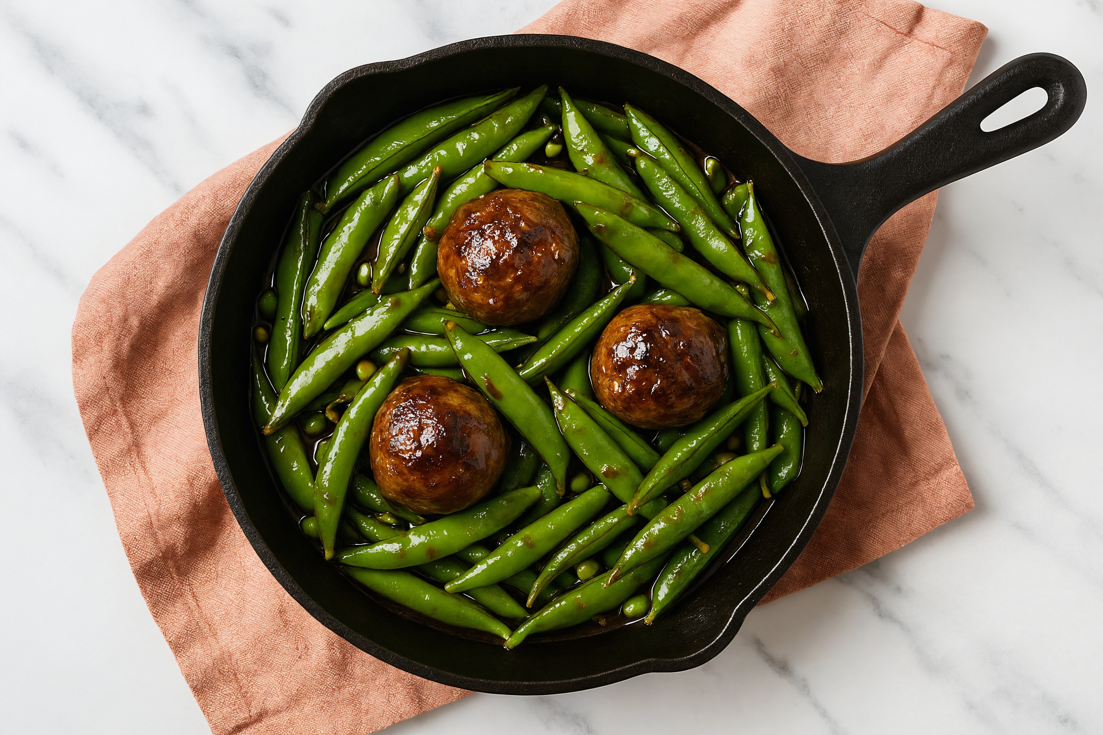 Teriyaki Meatball Stir-Fry with Snap Peas