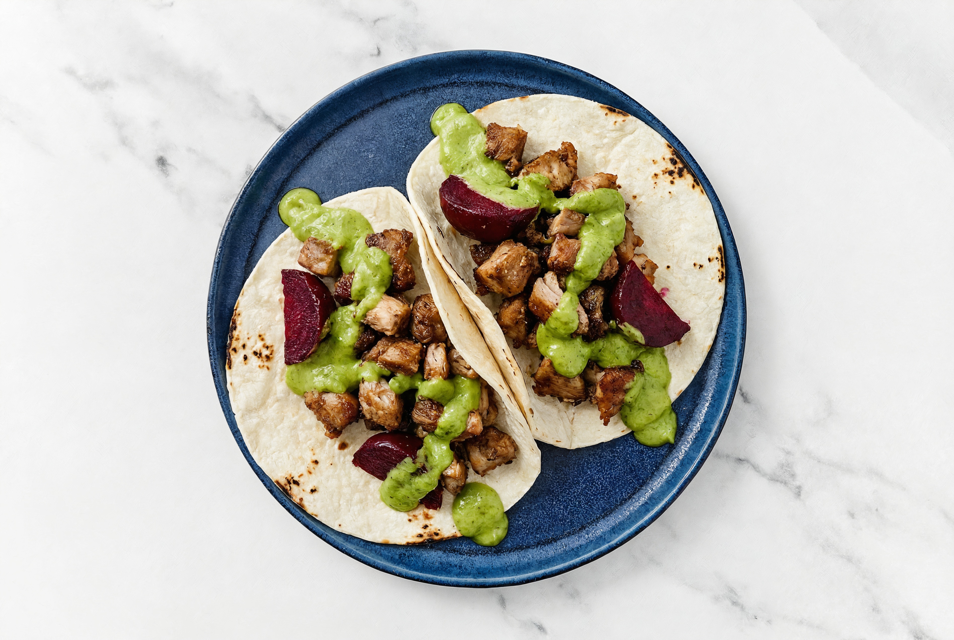 Nothing Beets Carnitas Tacos with Avocado