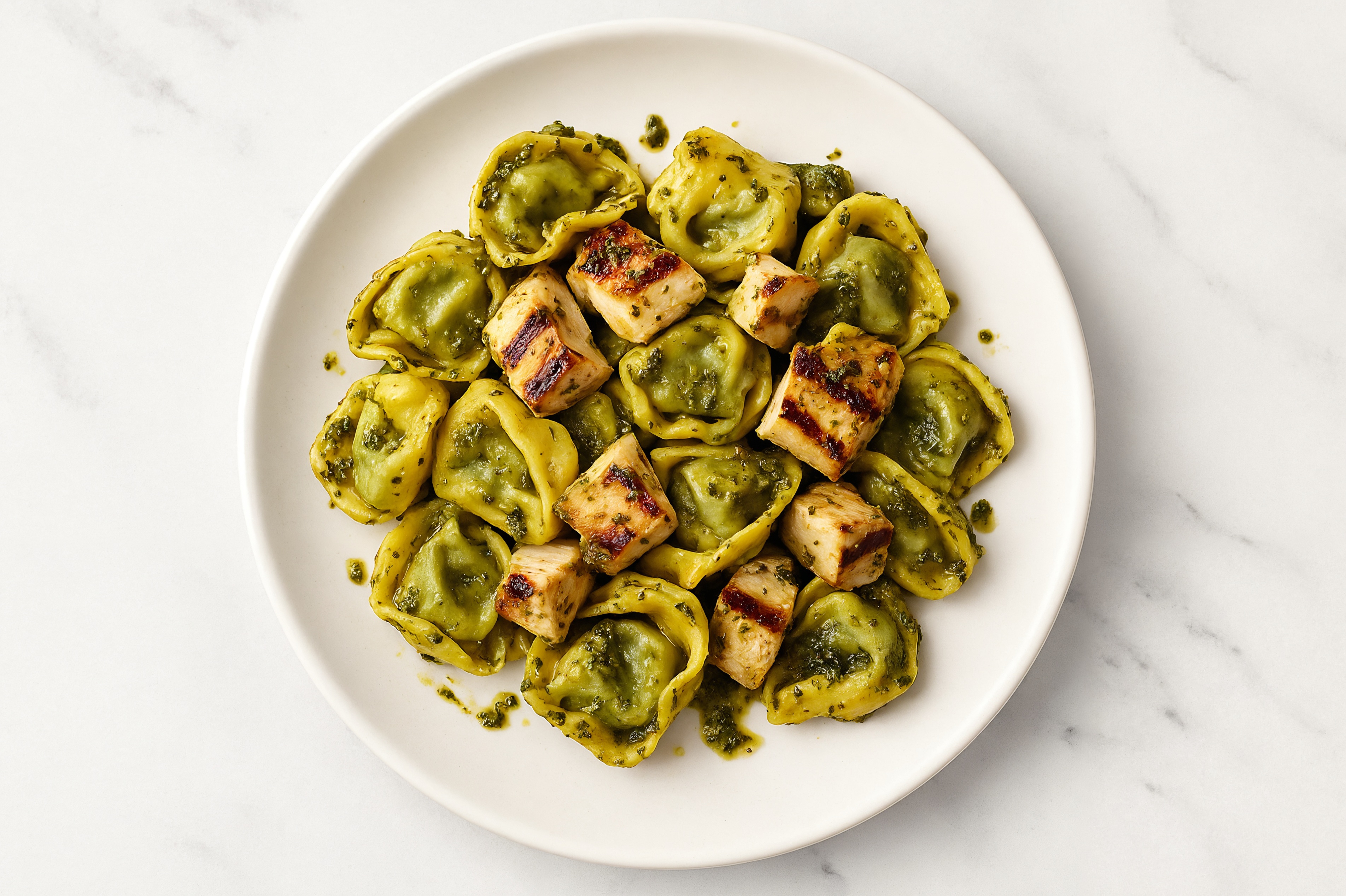 Cheesy Mediterranean Grilled Chicken Breast Pesto Tortellini