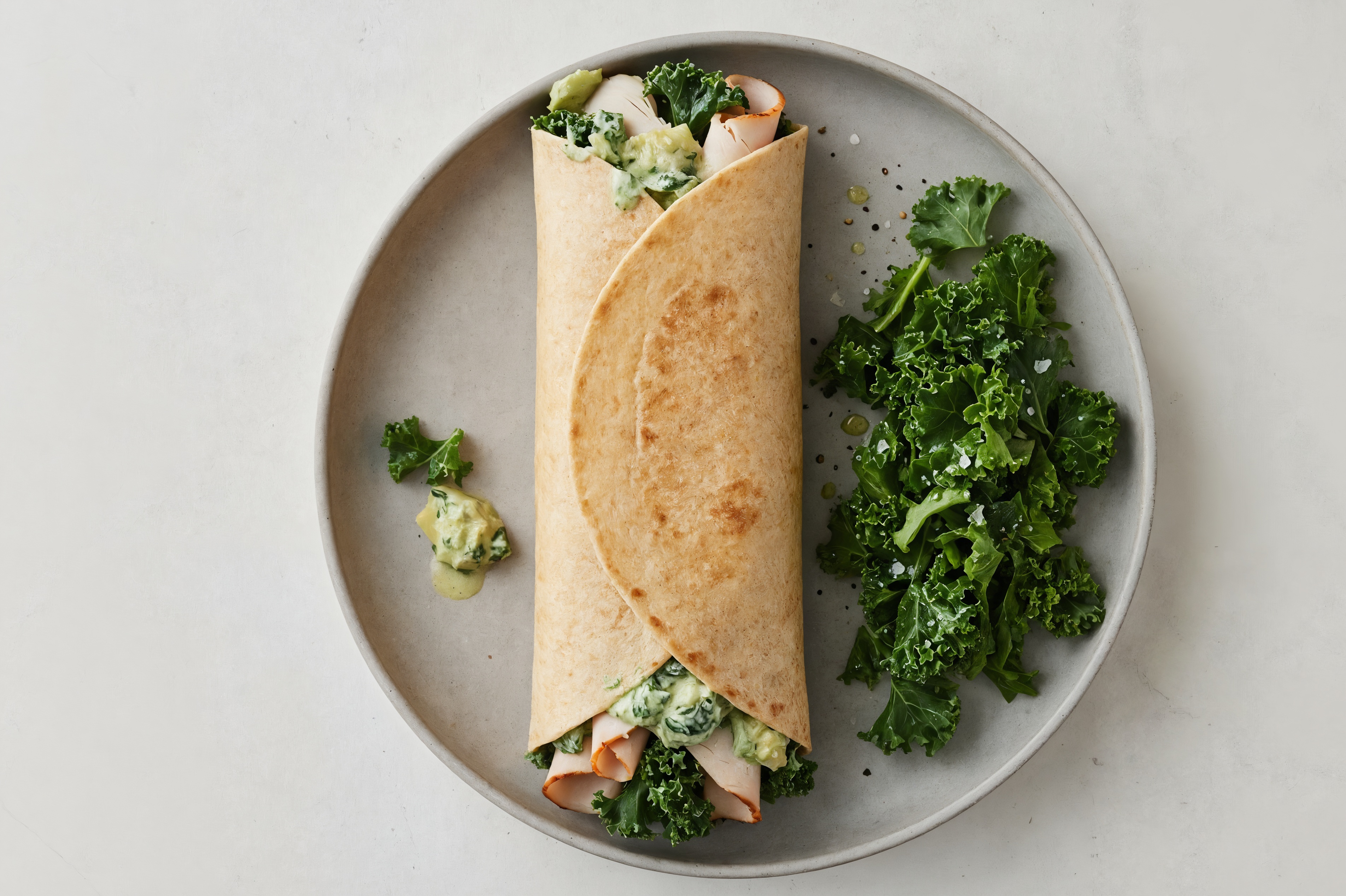 Spinach Artichoke Oven Roasted Turkey Breast + Greens Wrap