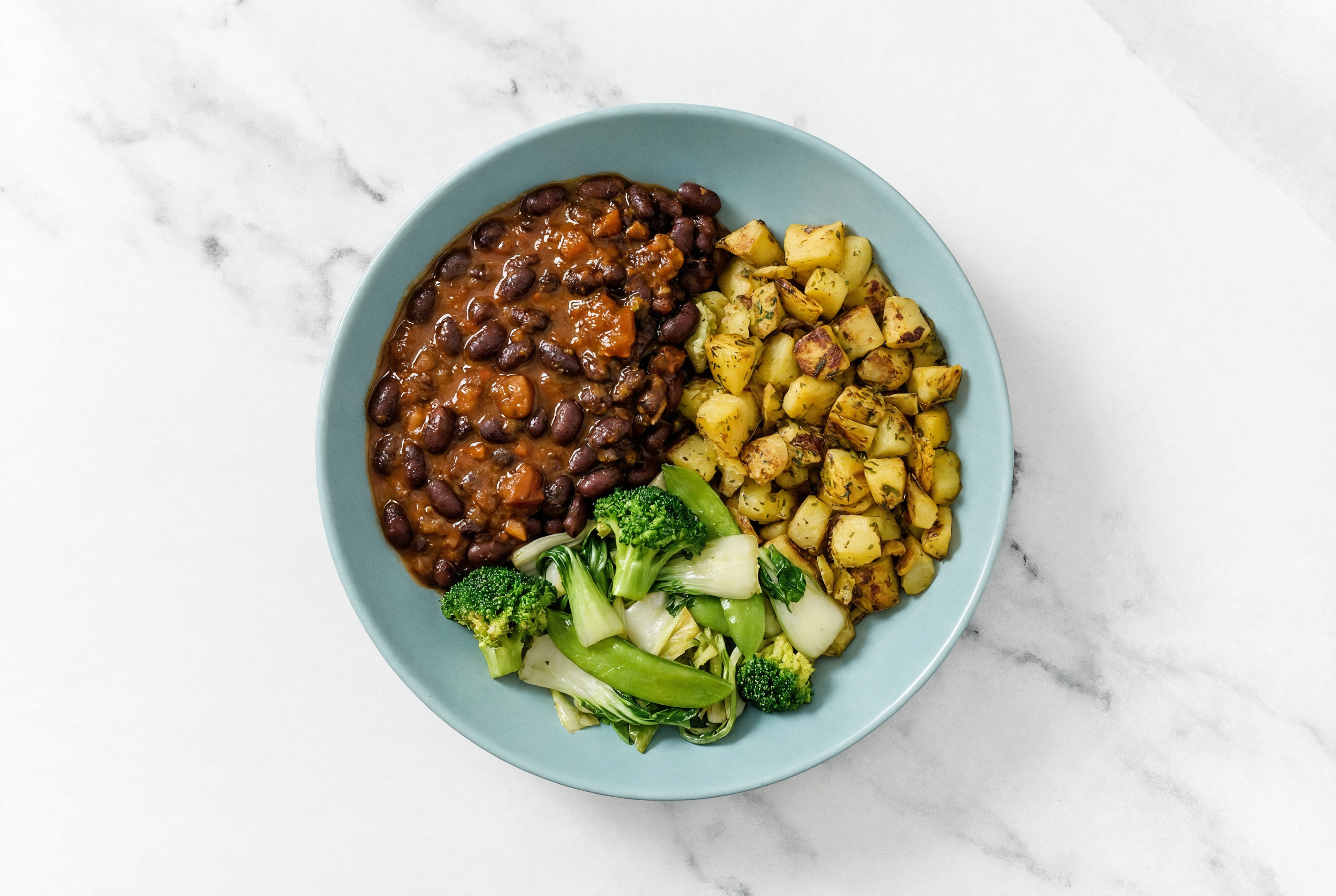 Black Bean Vindaloo with Potatoes + Bok Choy