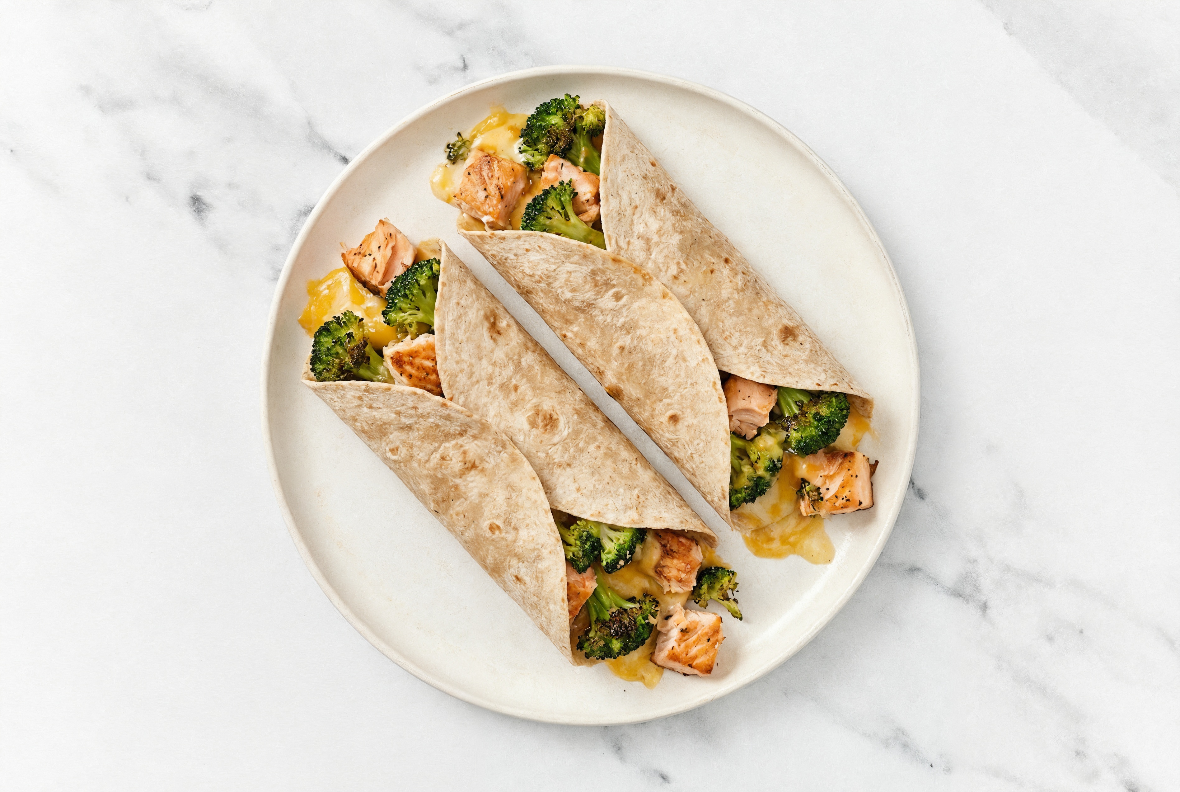 Salmon, Organic Broccoli 'n Cheese Wrap