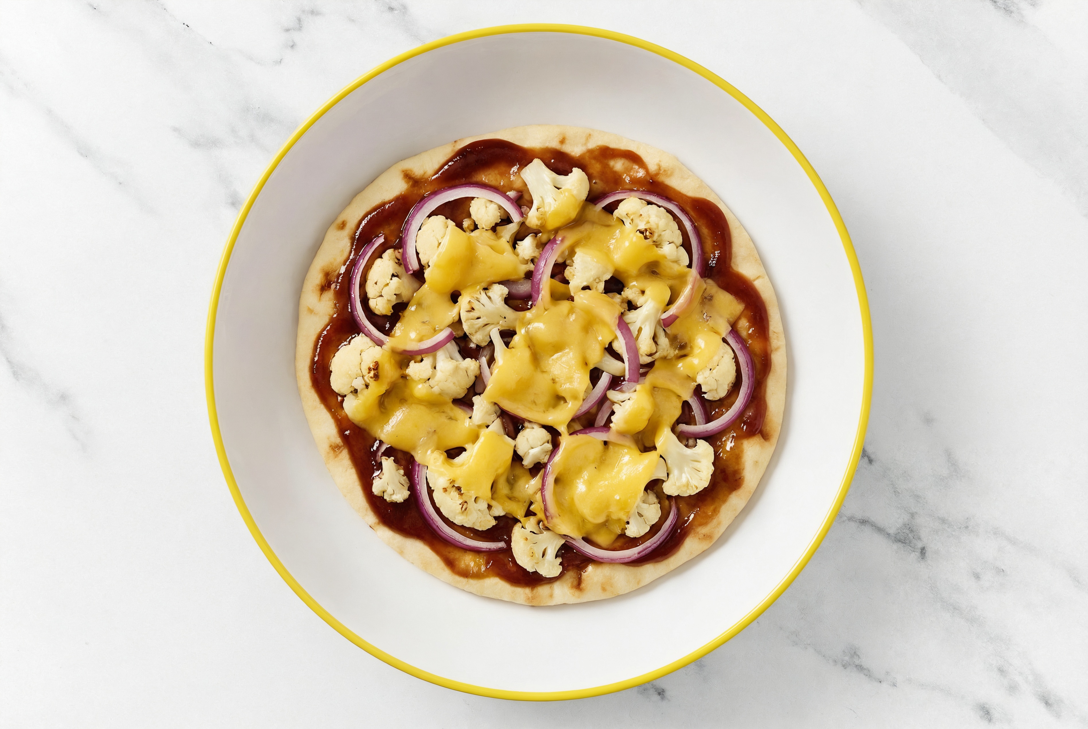 Cheezy BBQ Cauliflower Flatbread with Original BBQ Sauce