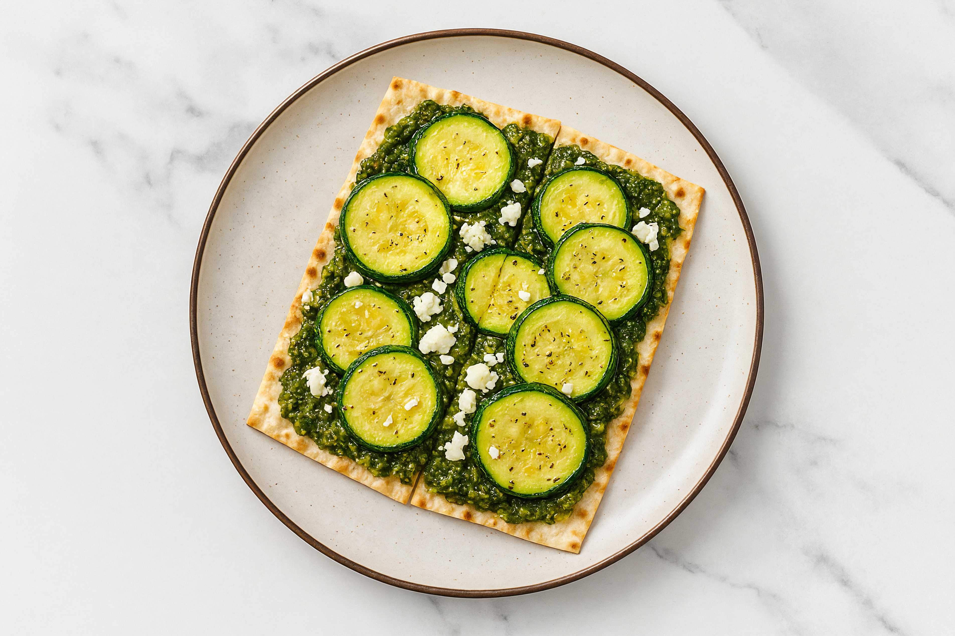 Goat Cheese + Zucchini Pesto Lavash Flatbread