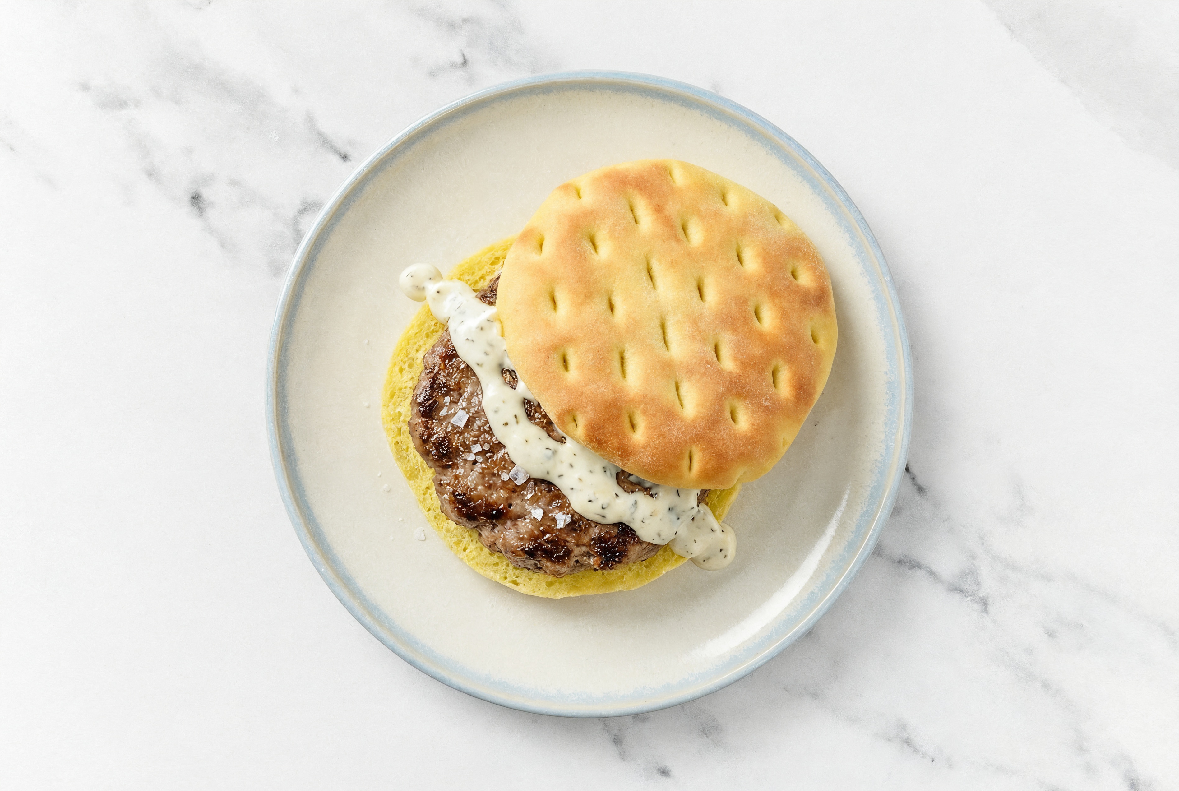 Herby Creamy Garlic Grass-Fed Hamburger with Wagyu Beef Patties