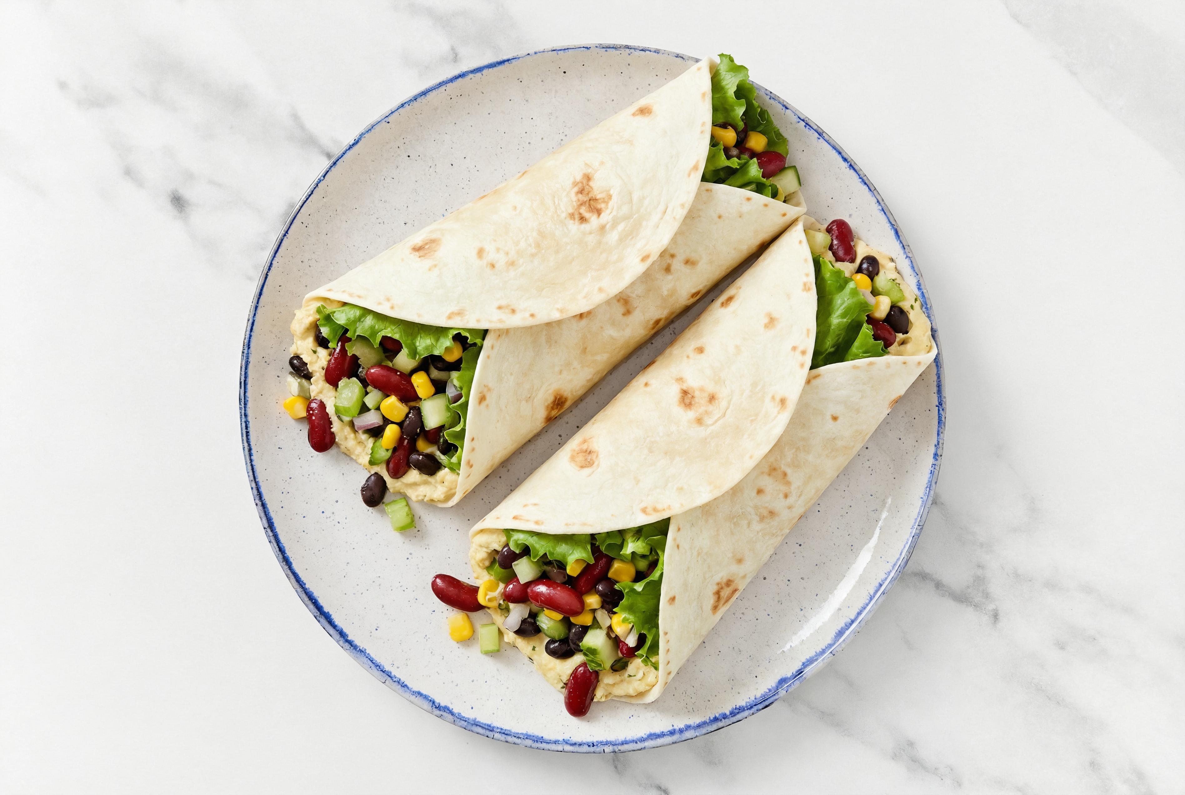 Hummus + Black Bean Cucumber Crunch Wrap