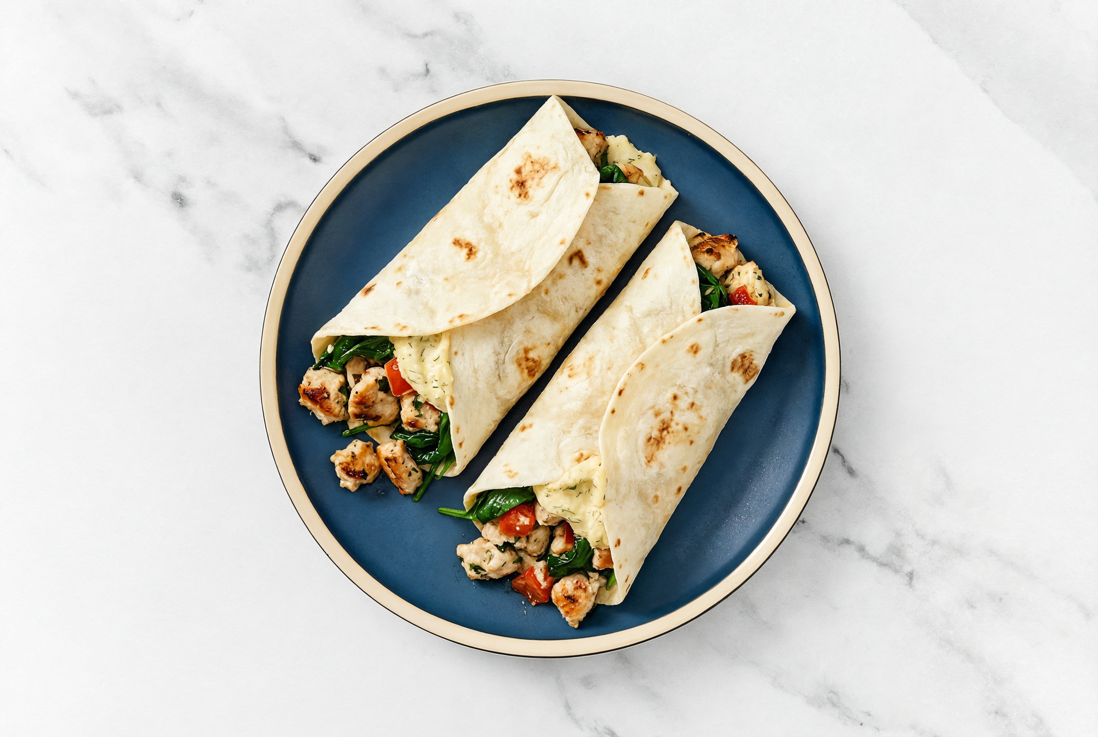 Bruschetta Chicken + Creamy Hummus Wrap