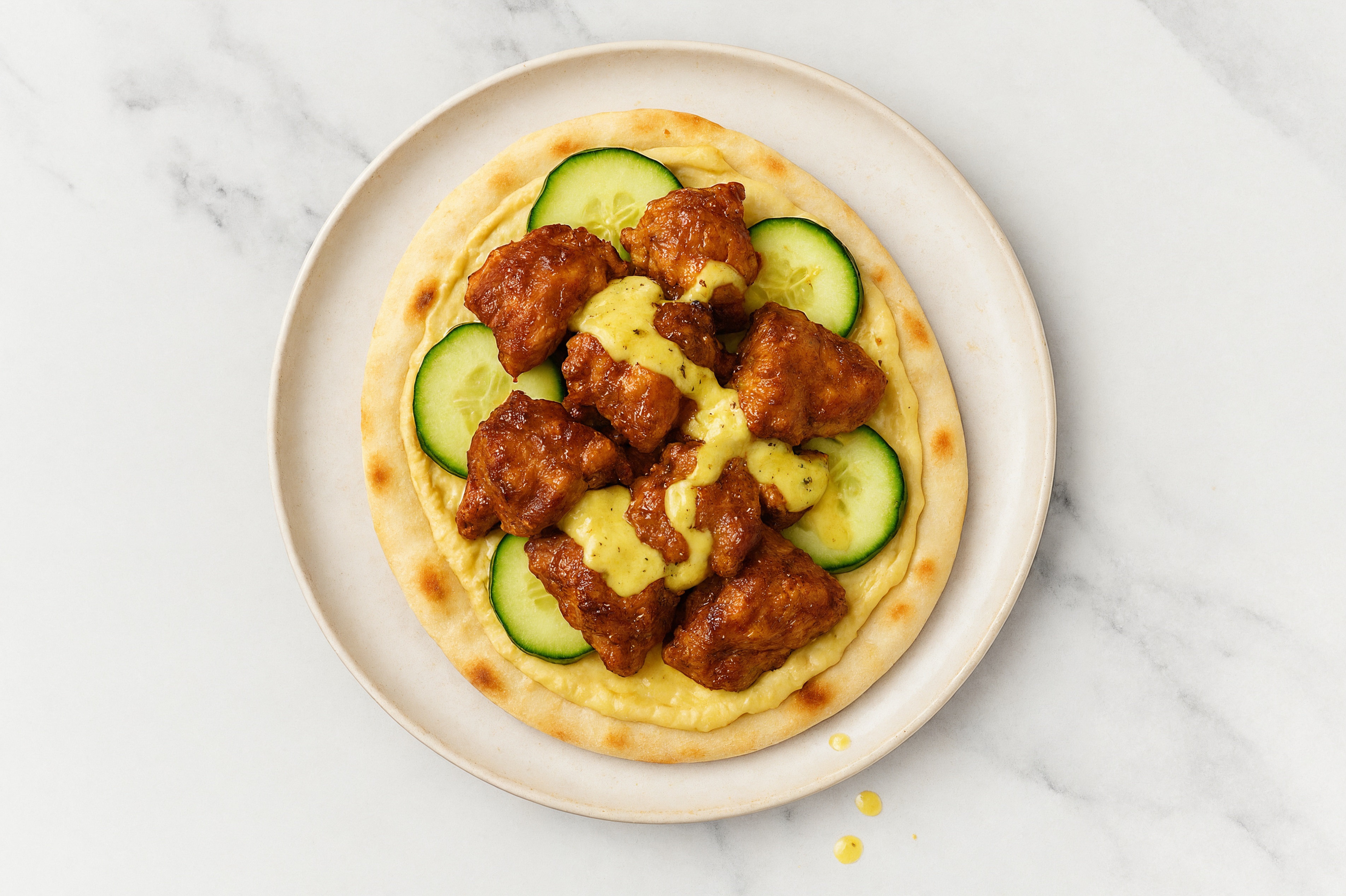 Zesty Air Fryer Chicken Tandoori Naan Flatbread