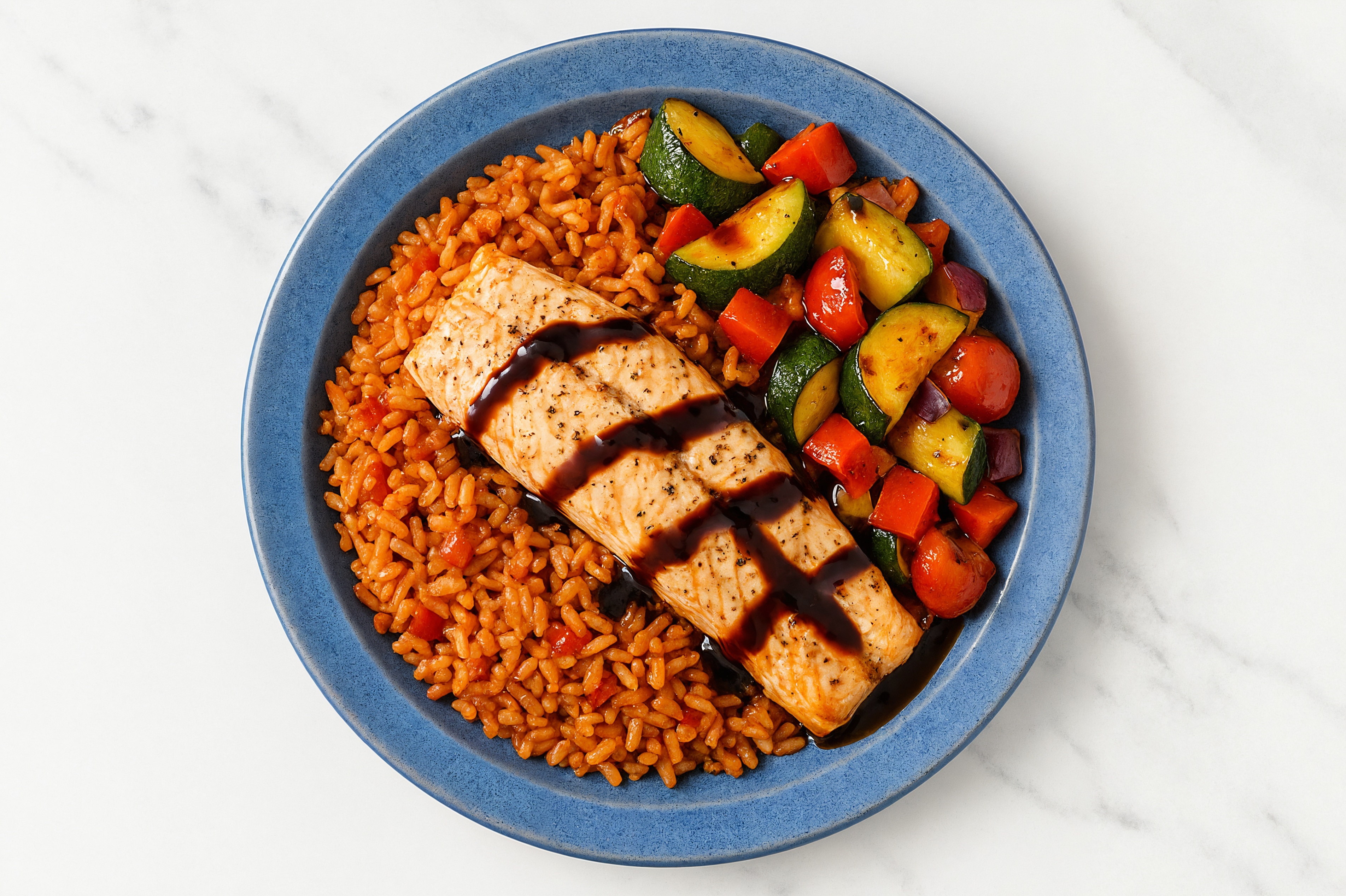 Japanese BBQ Trout + Brown Rice Bowl with Mixed Veggies
