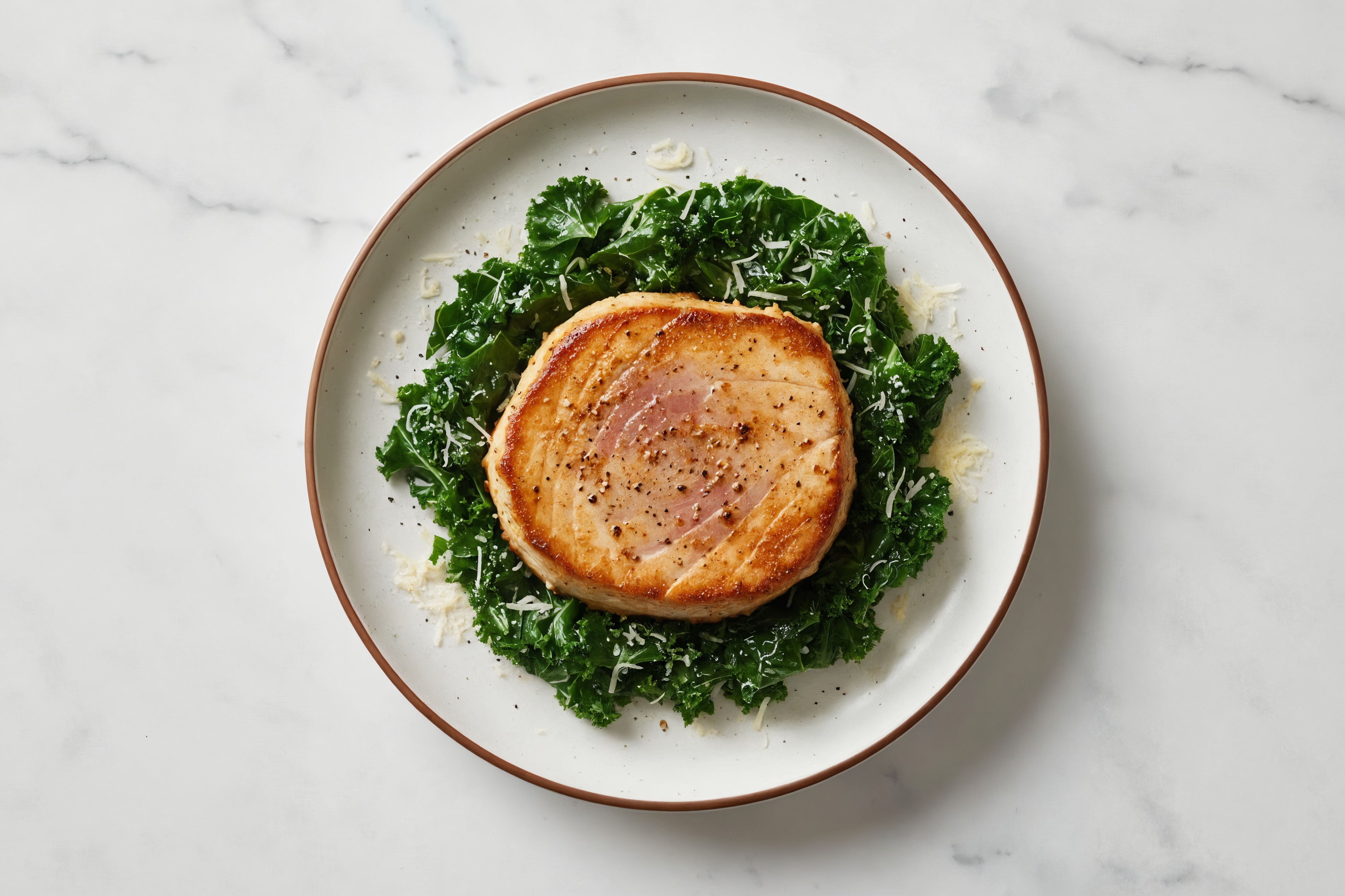 Curry Glazed Tuna Steak + Braised Kale