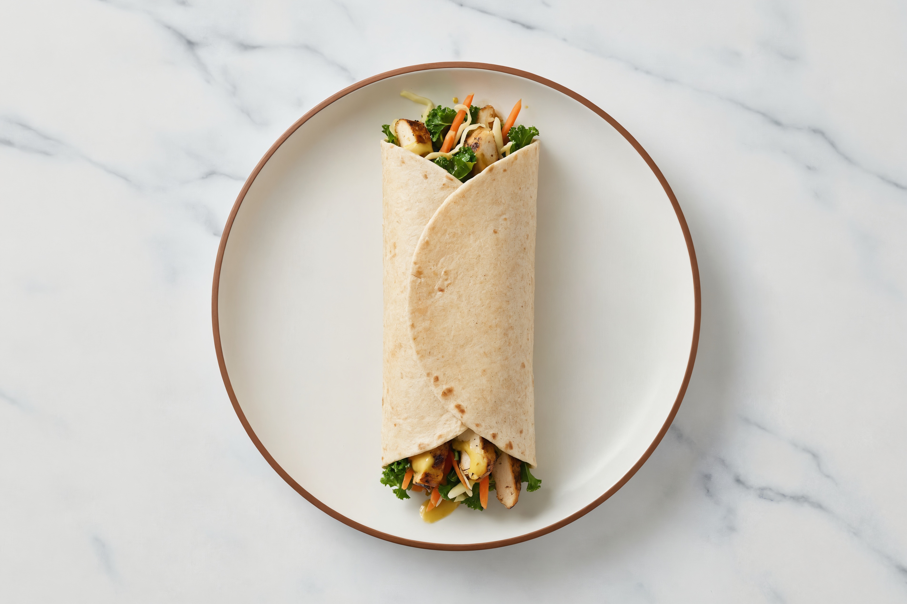 Honey Mustard Mediterranean Grilled Chicken Breast + Crunchy Veggie Wrap