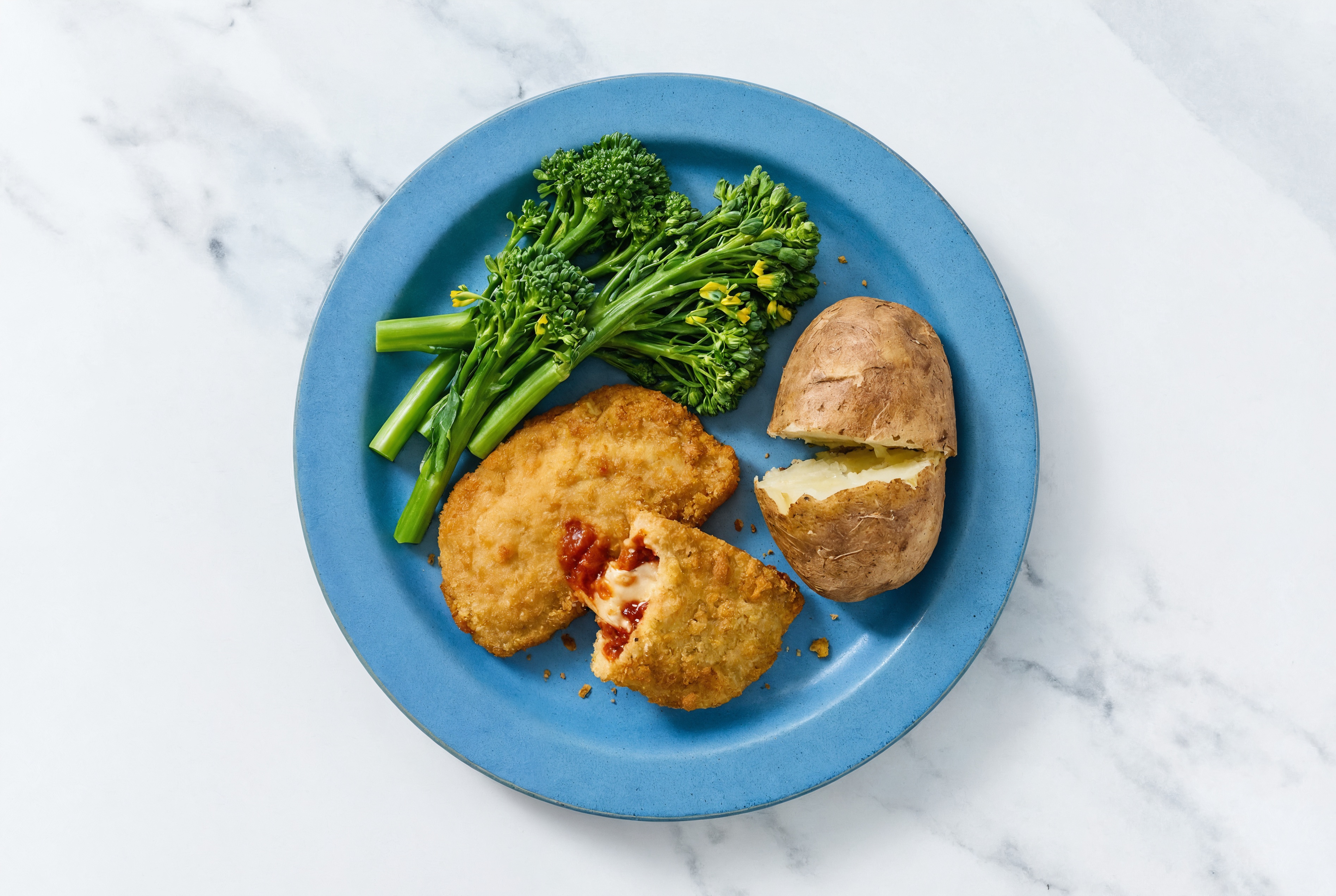 "Chicken" Parm with Baby Broccoli & Russet Potato