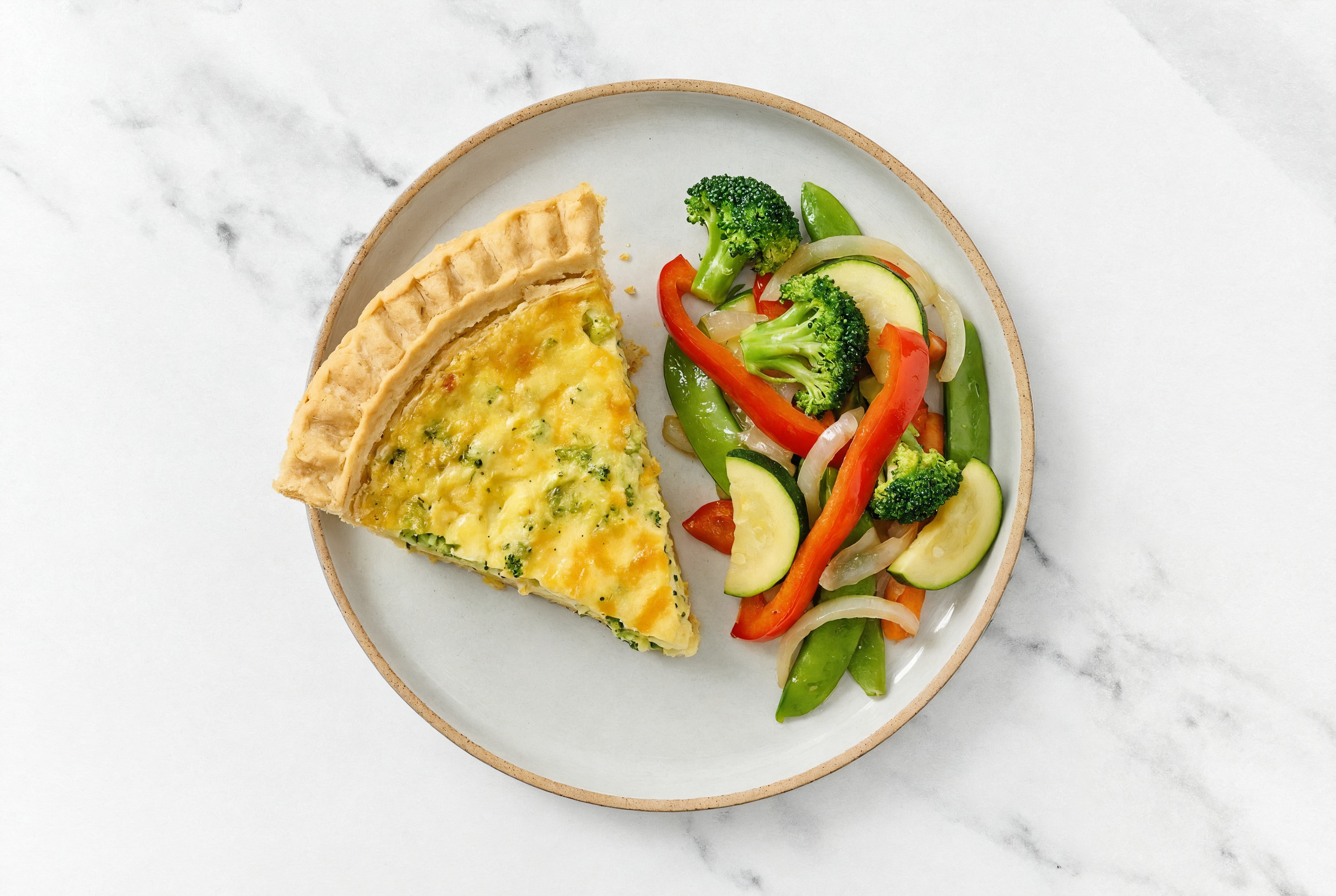 Broccoli & Cheddar Quiche with Veggies