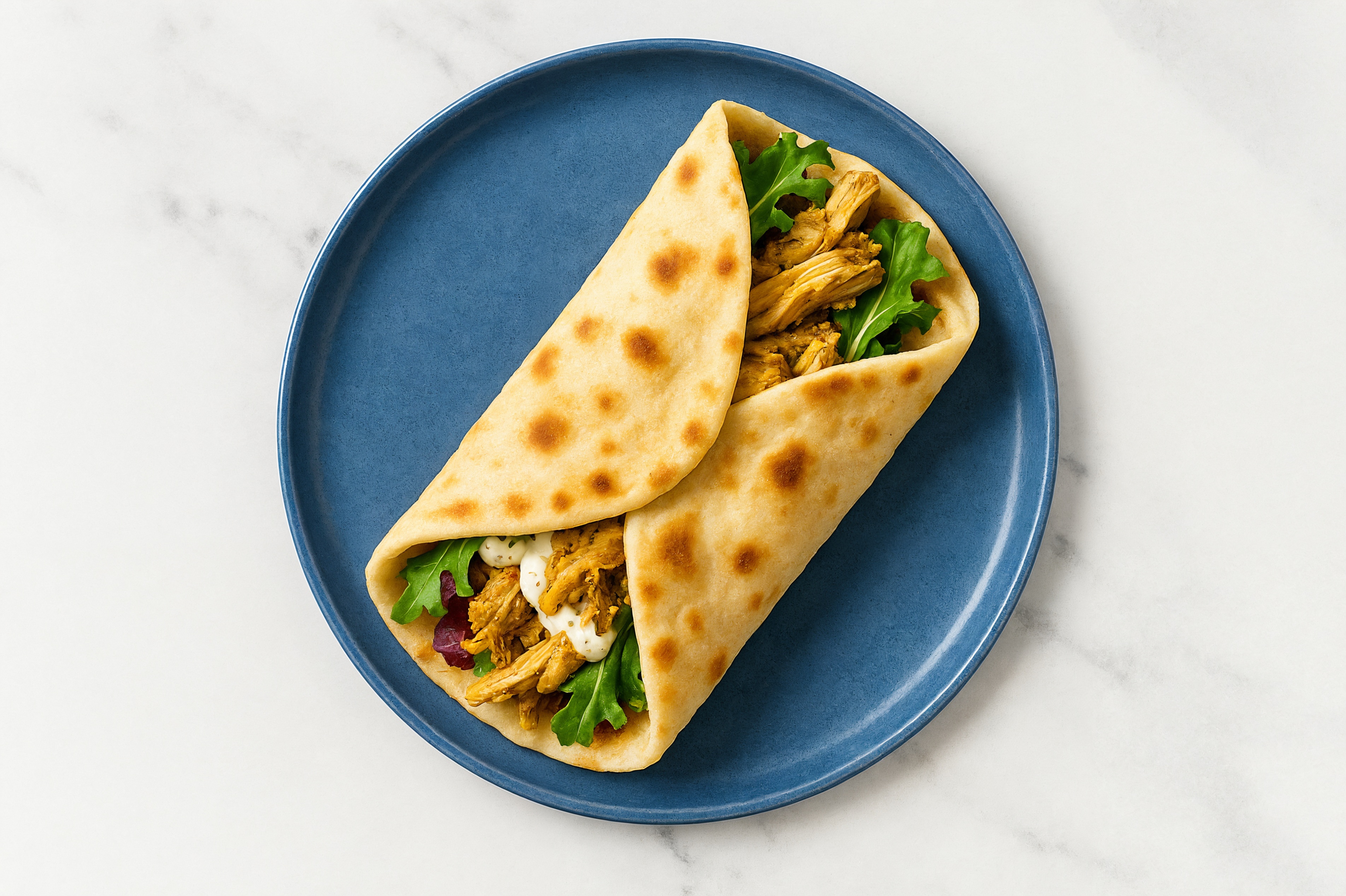 Shawarma-Style Chicken Thighs Ranch Naan Wrap