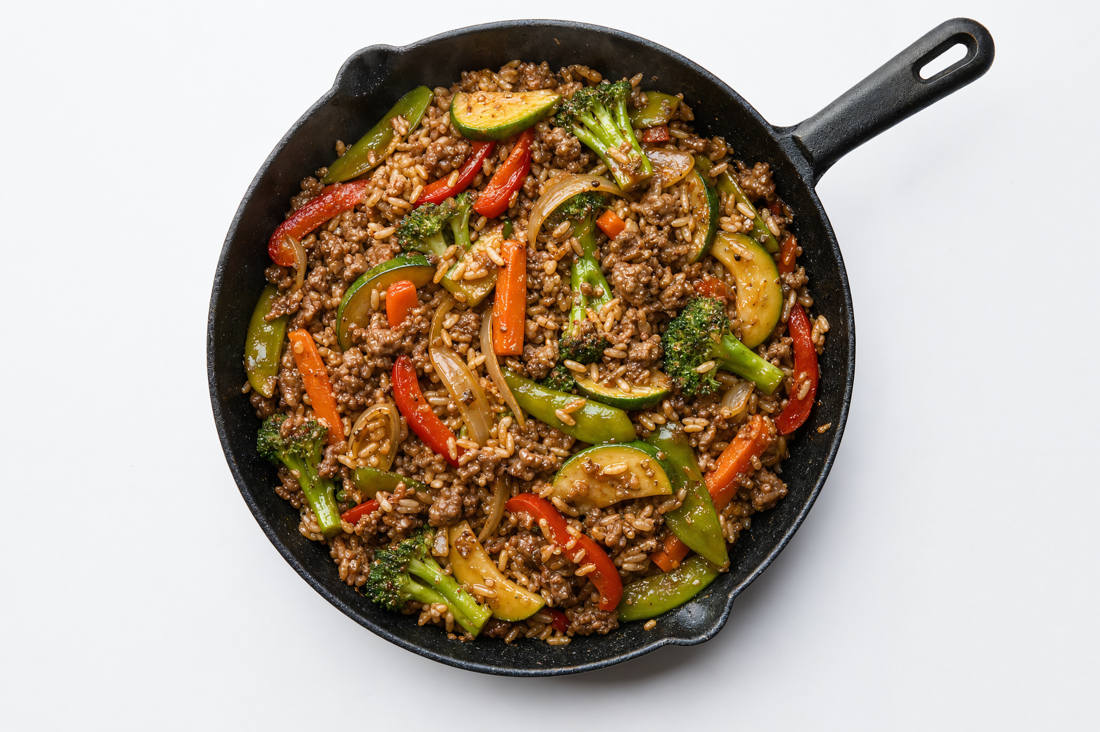 Japanese Bbq Veggie + Ground 93/7 Lean Beef Stir-Fry