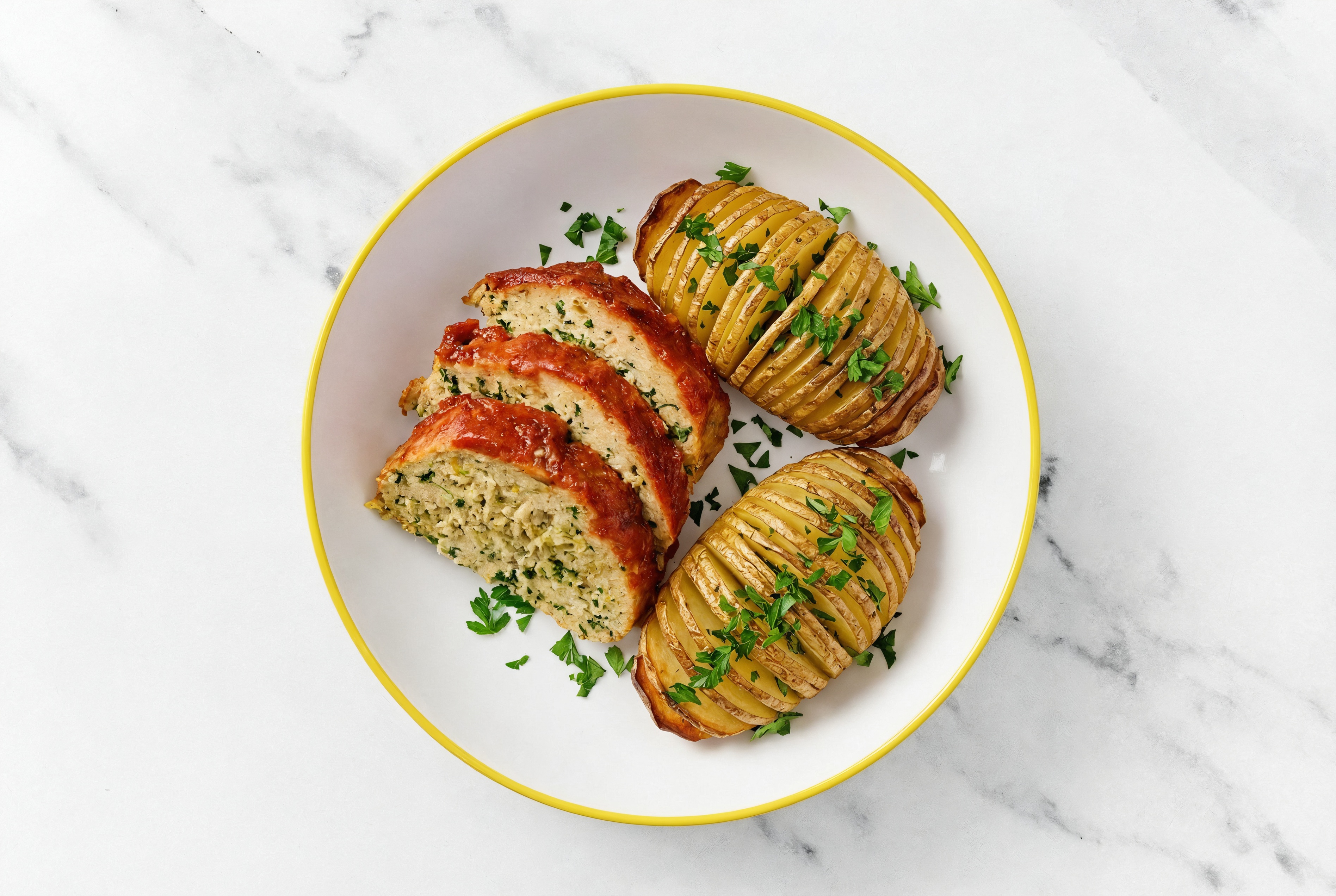 Turkey Meatloaf + Hassleback Potato