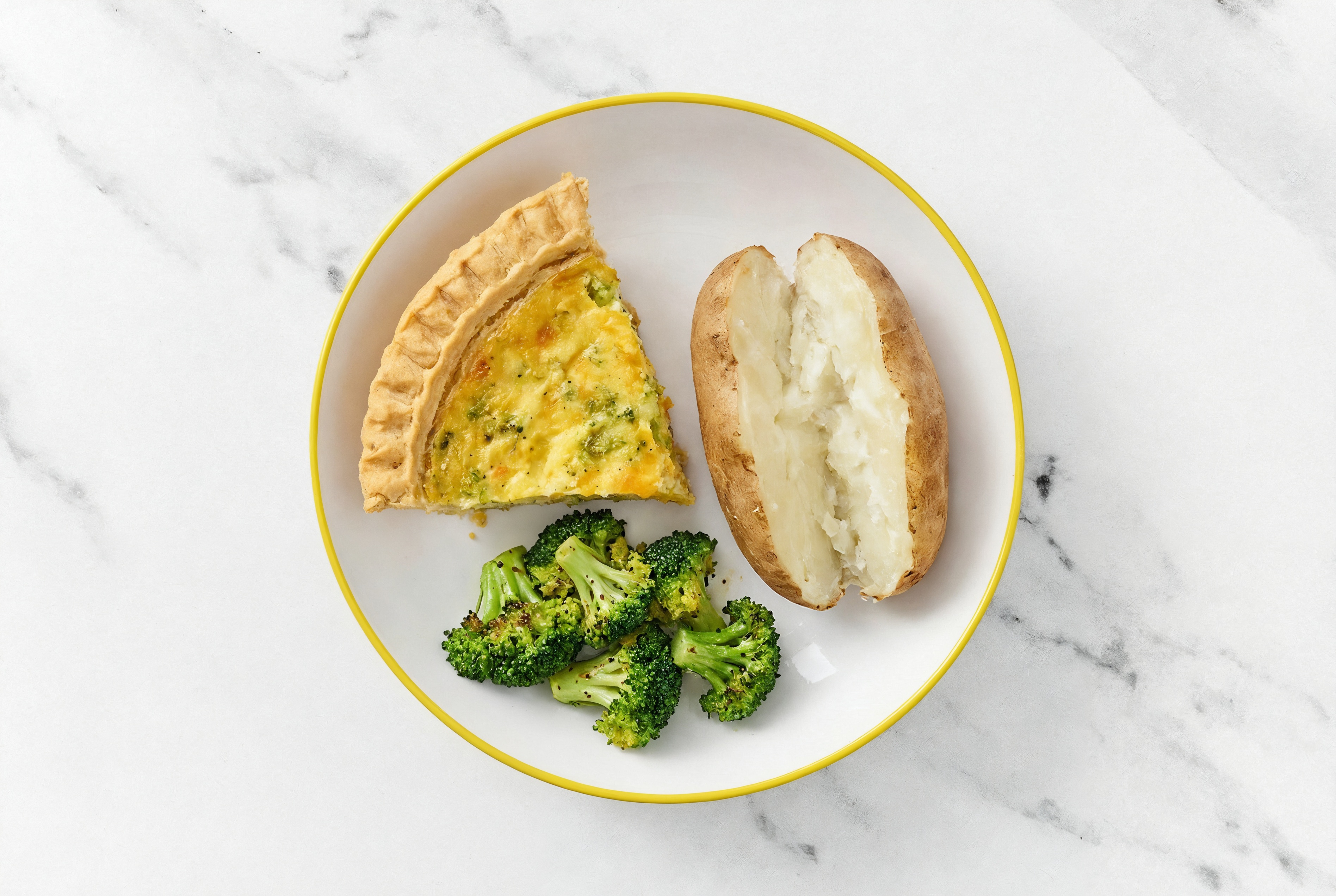 Broccoli & Cheddar Quiche with Broccoli & Russet Potato