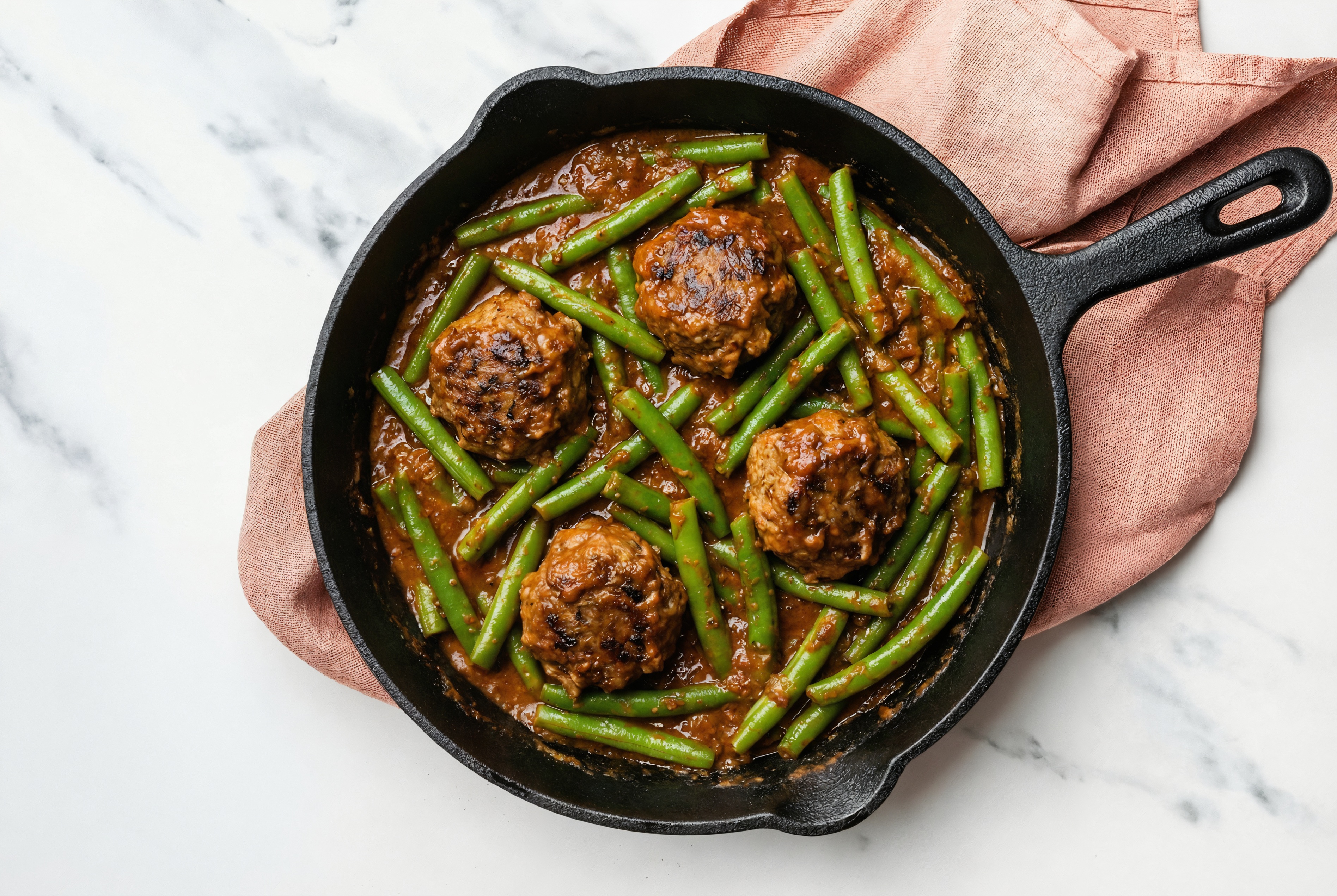Spicy Vindaloo Meatball Stir-Fry with Green Beans