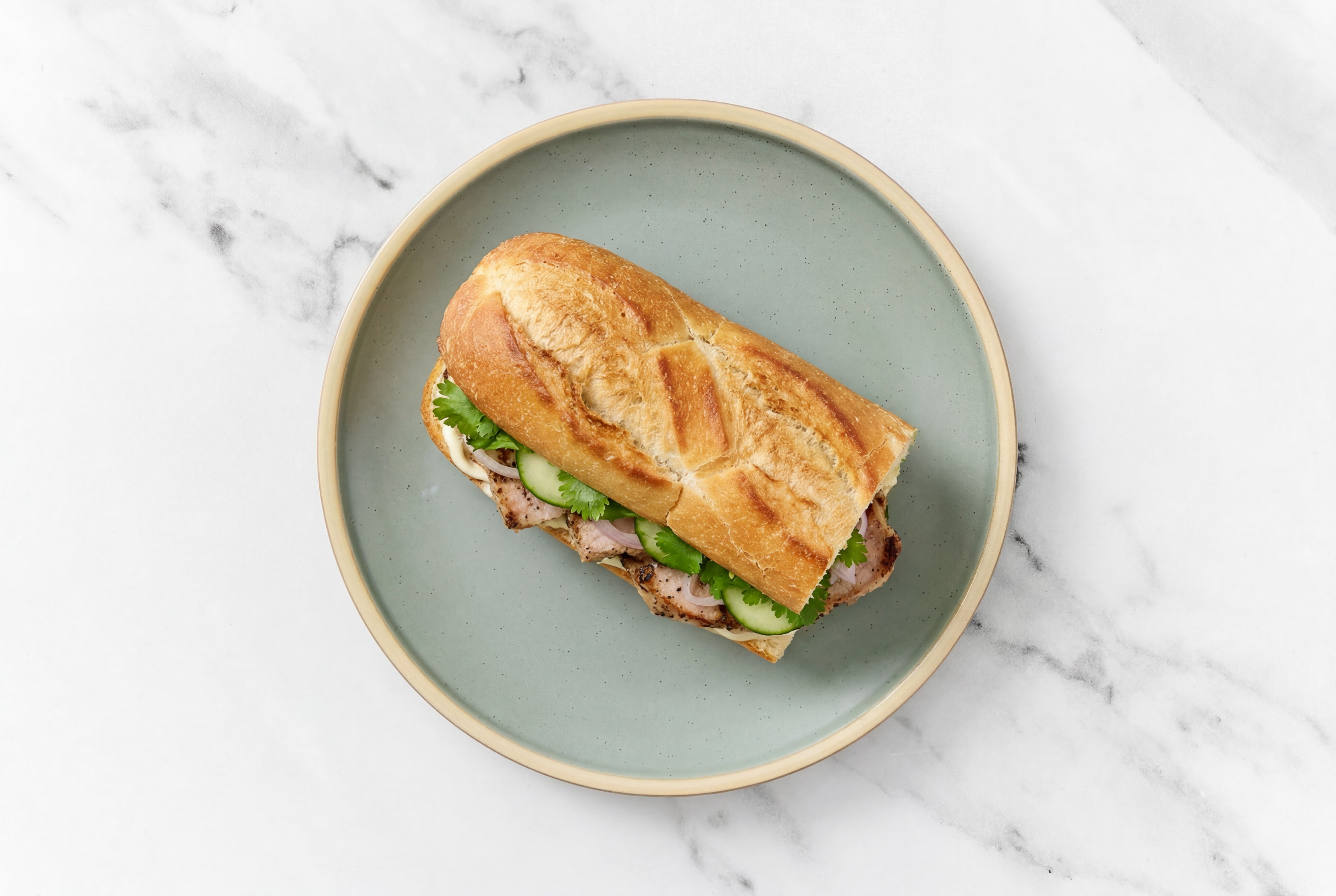 Kalua Grilled Boneless Pork Chops Bahn Mi