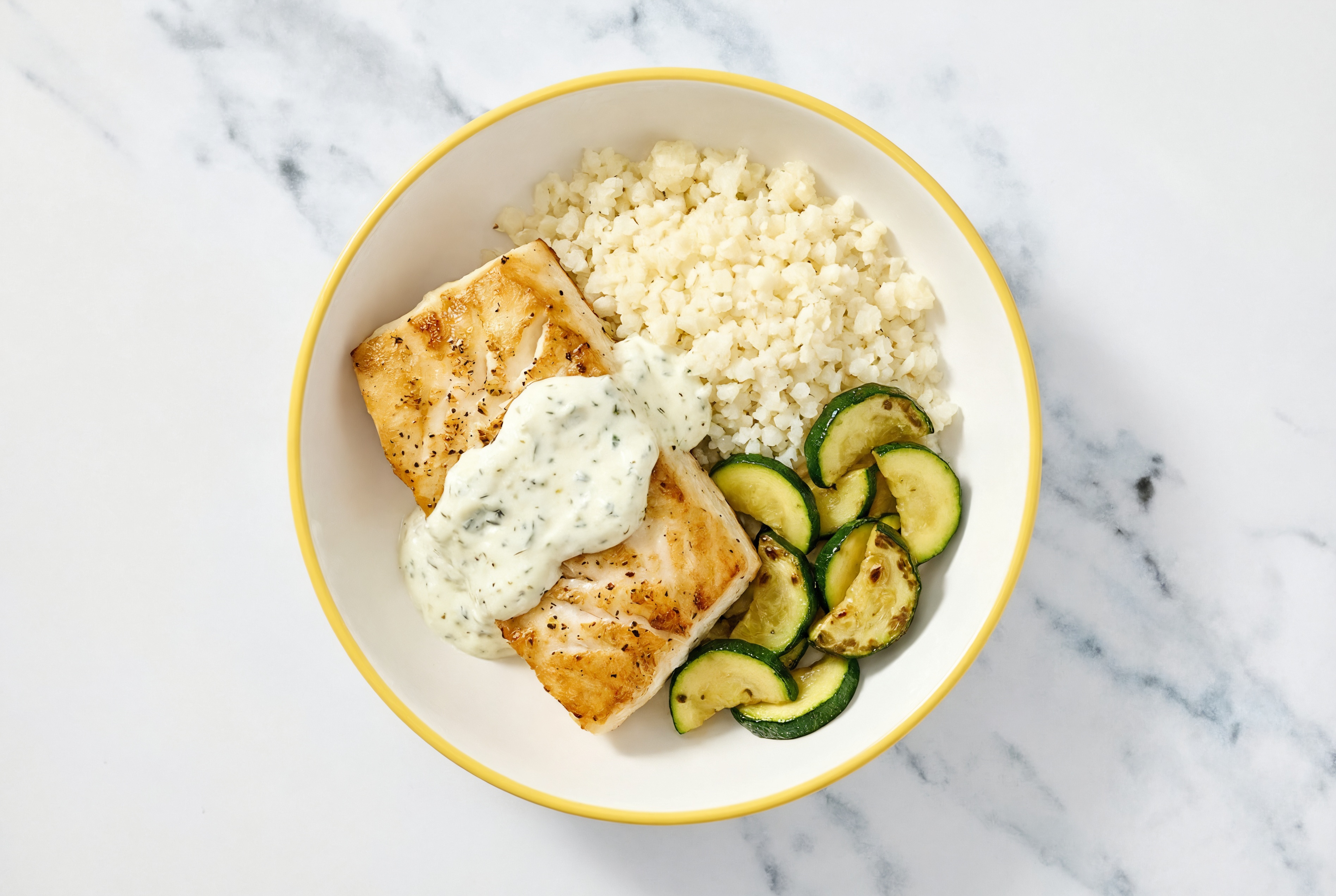 Grain-Free Mediterranean Halibut Bowl