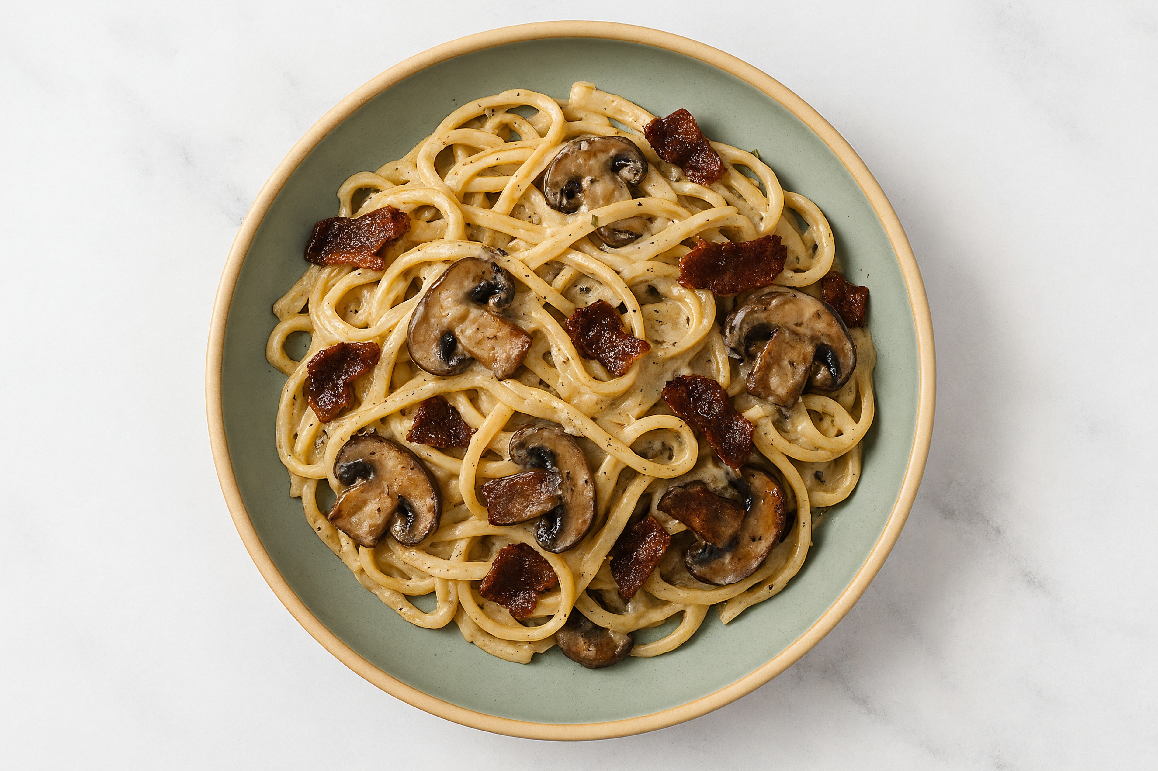 Creamy Rosemary Truffle Sauce MyBacon + Mushroom Linguine