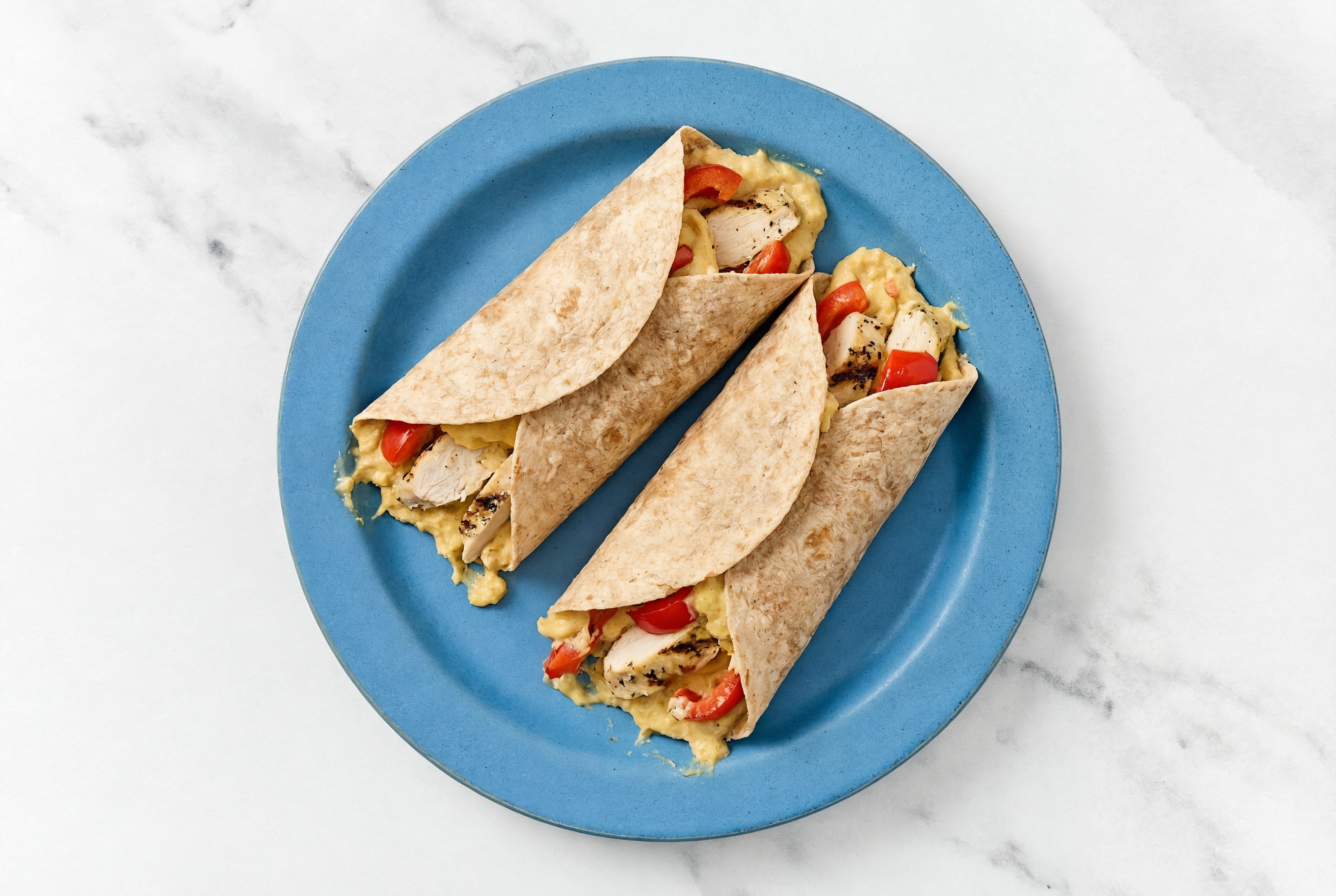 Grilled Seasoned Chicken Breast + Onion Hummus Wrap