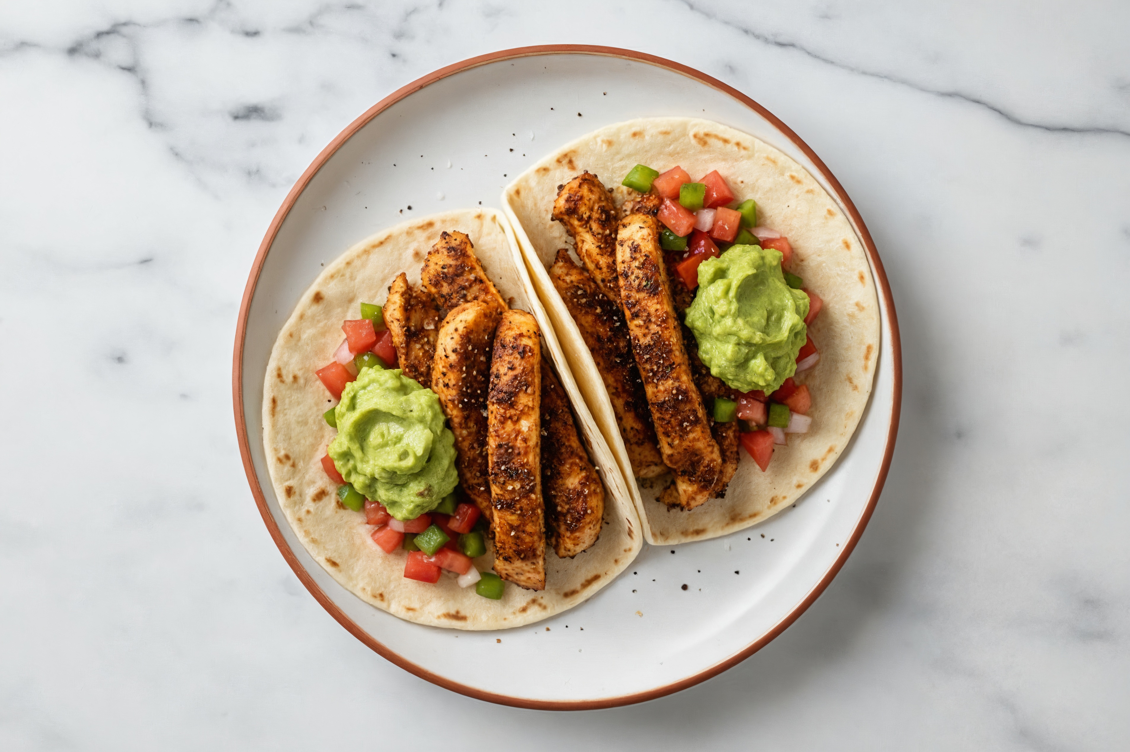Blackened Chicken + Guacamole Tacos