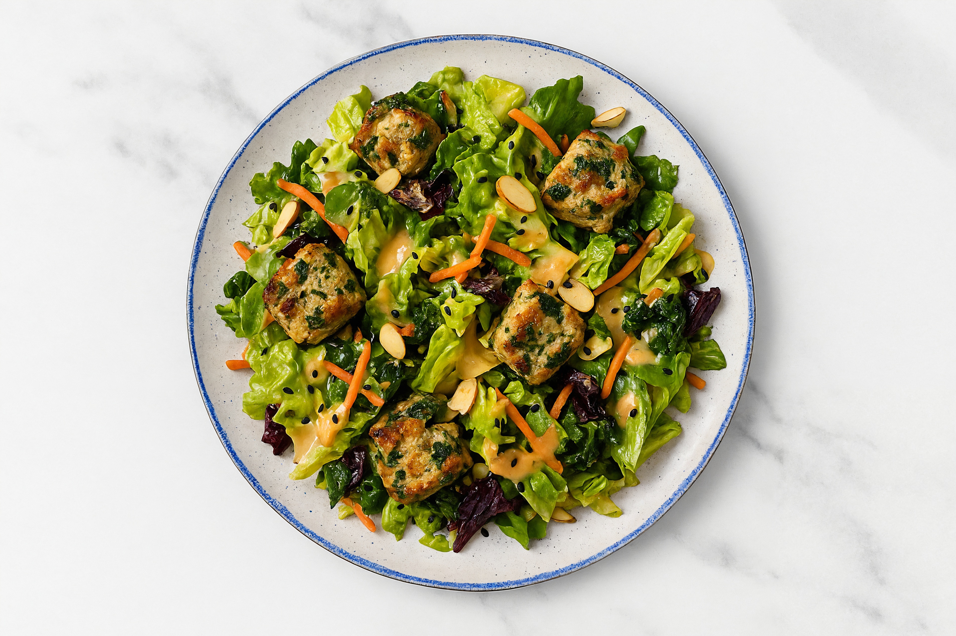 Air Fryer Feta Turkey Little Gem Salad