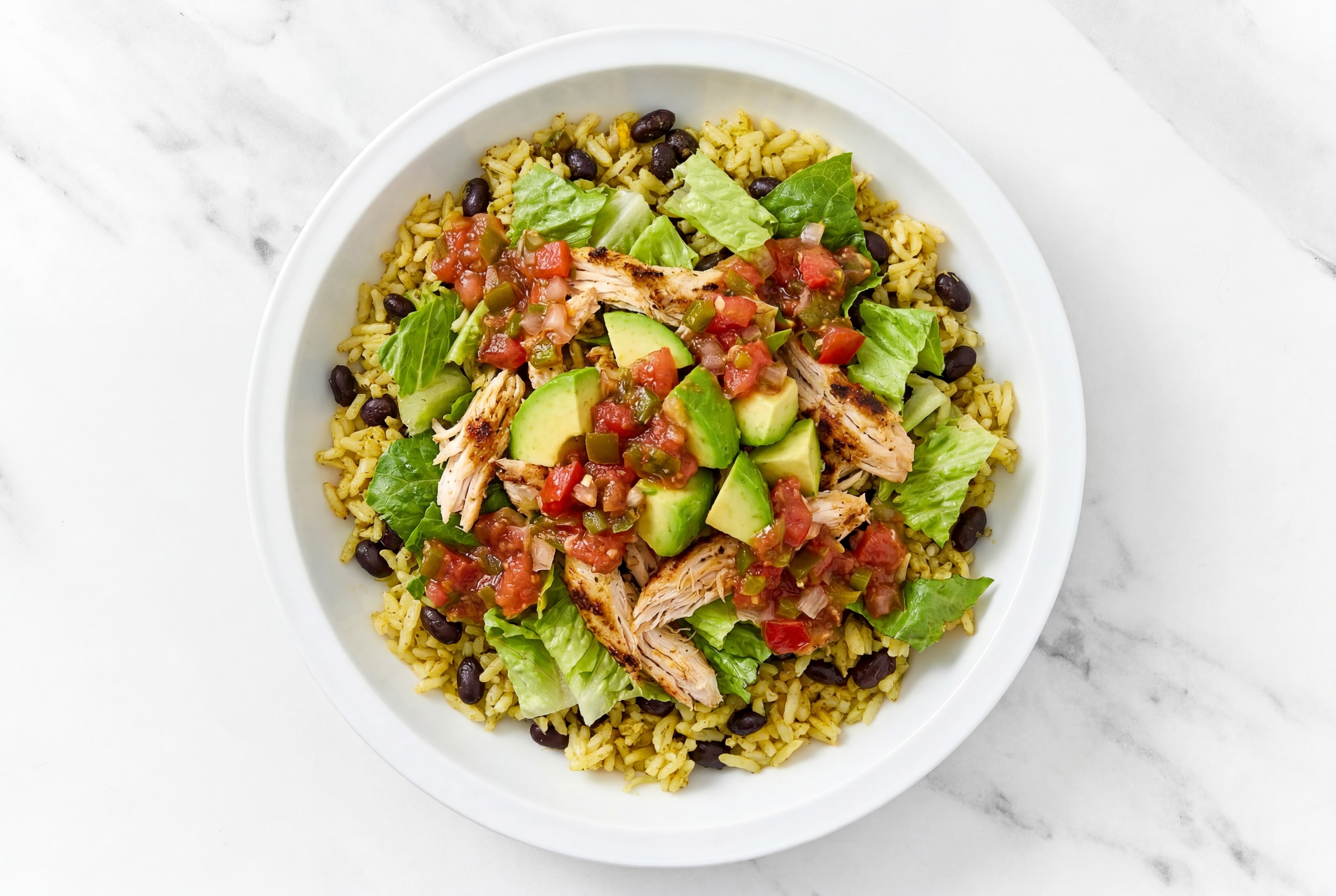 Faster-Than-Takeout Spicy Chicken Burrito Bowl