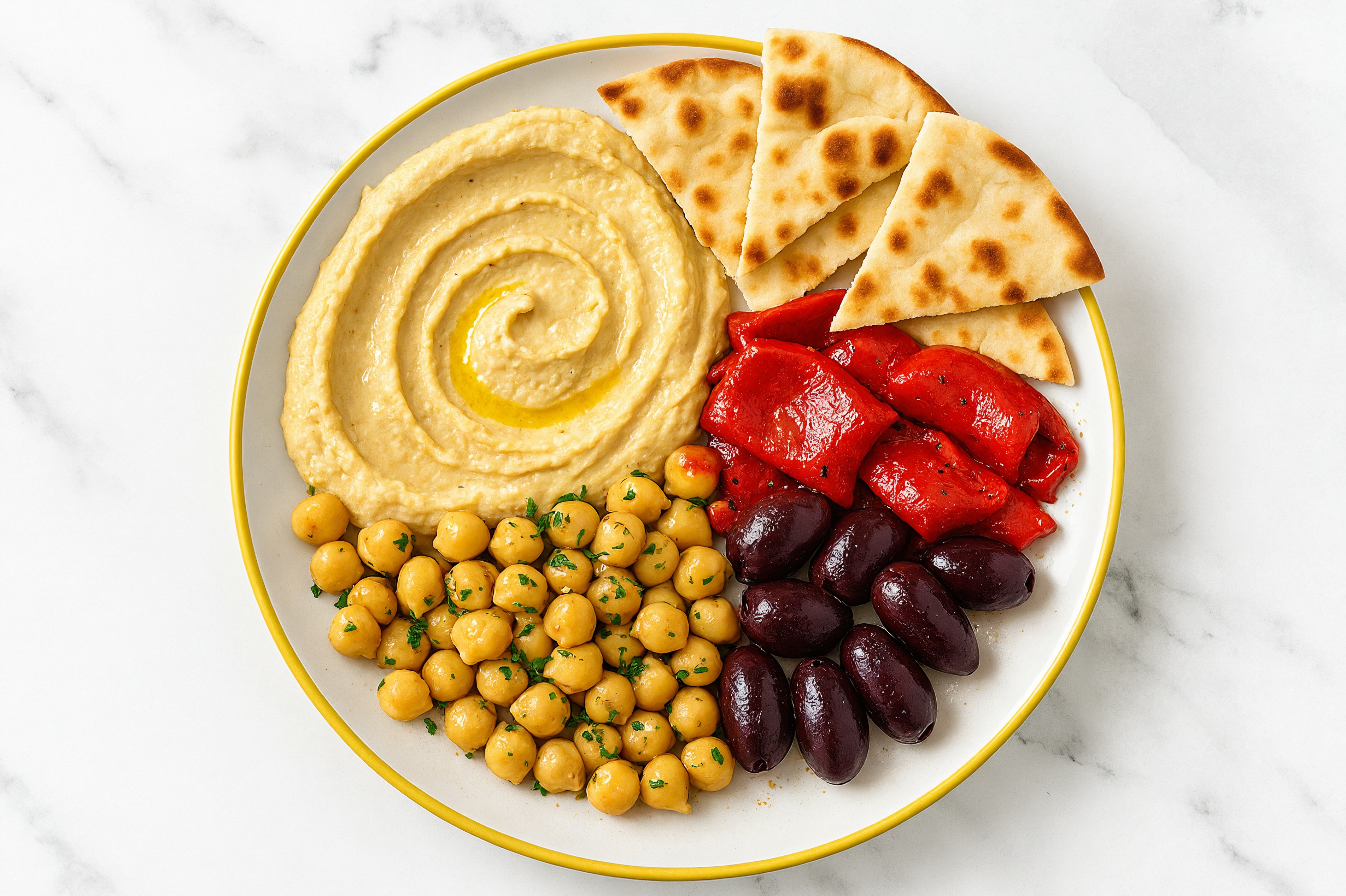  Chickpea Salad + French Onion Hummus Mezze