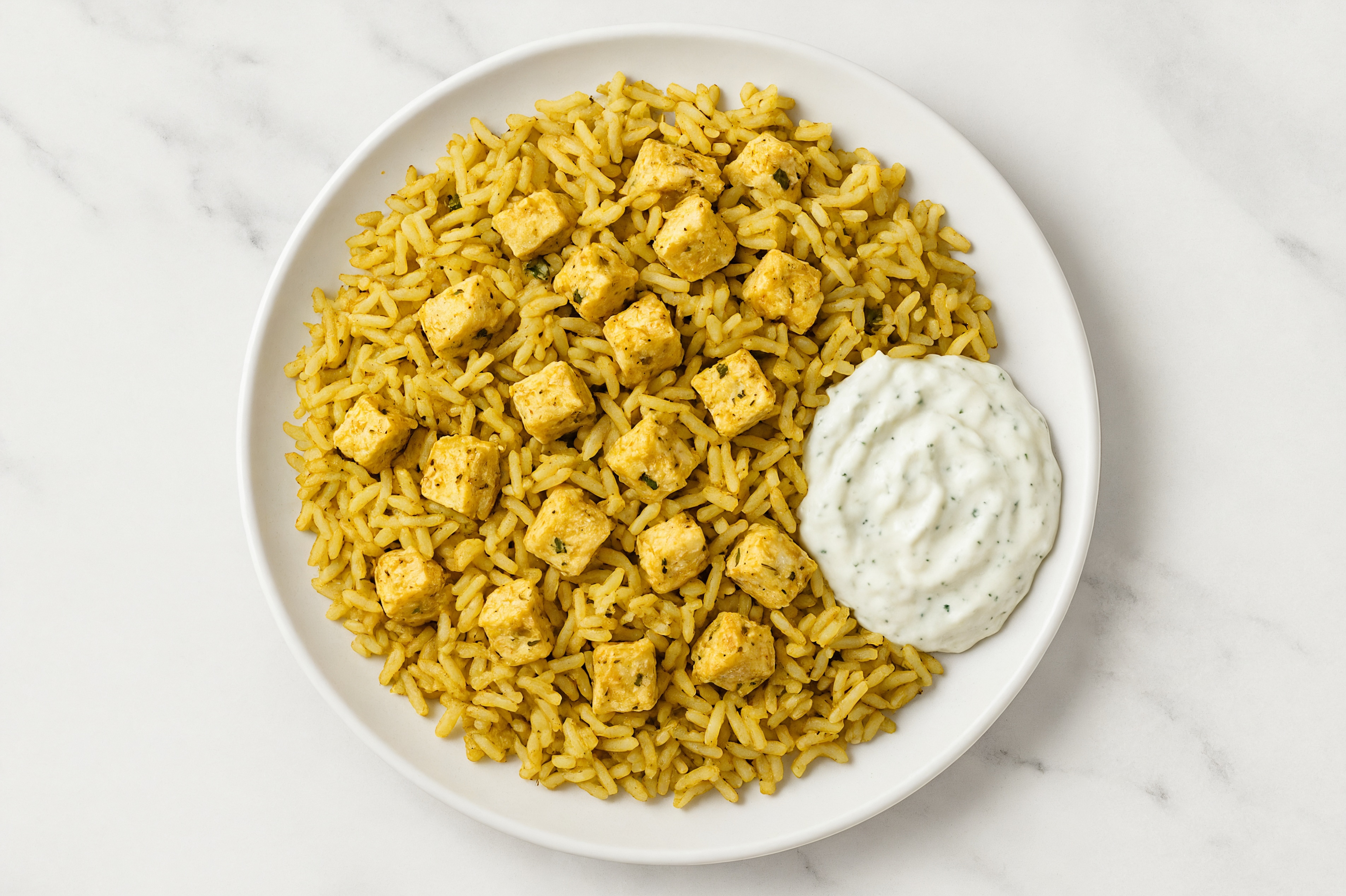 Tzatziki Tofu Bites with Jasmine Rice