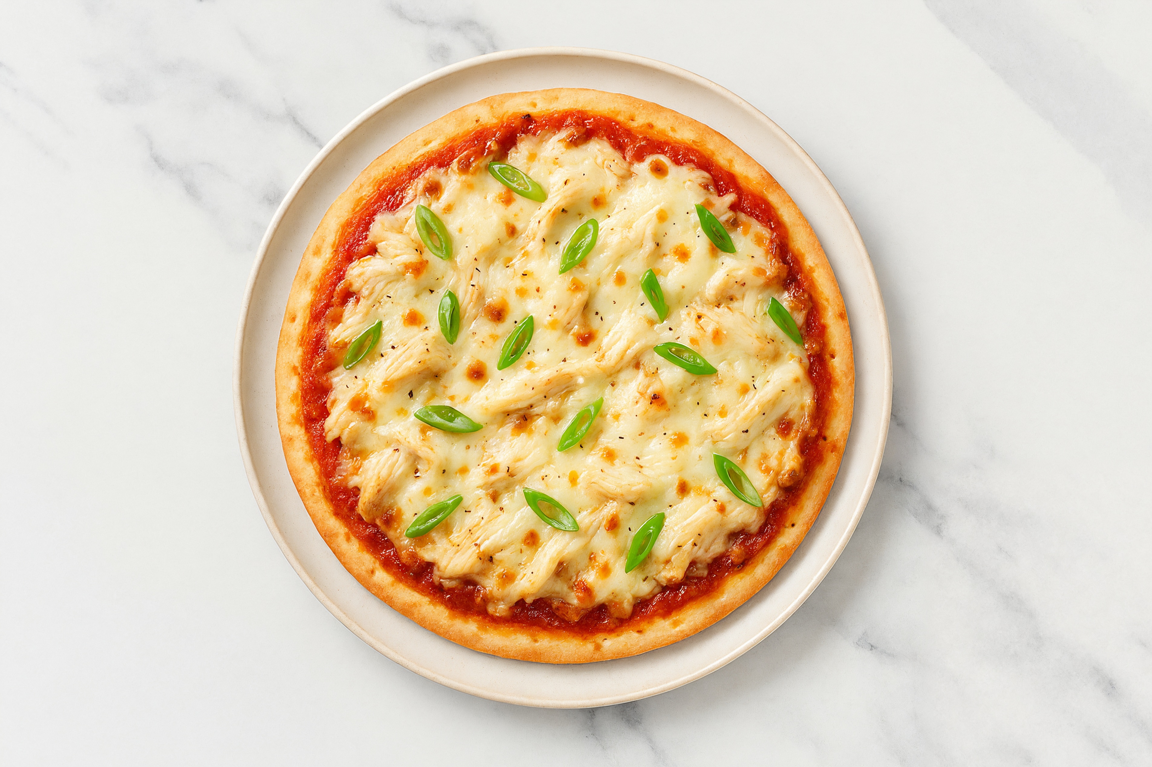 Classic Pulled Chicken Gluten-Free Pizza with Scallions