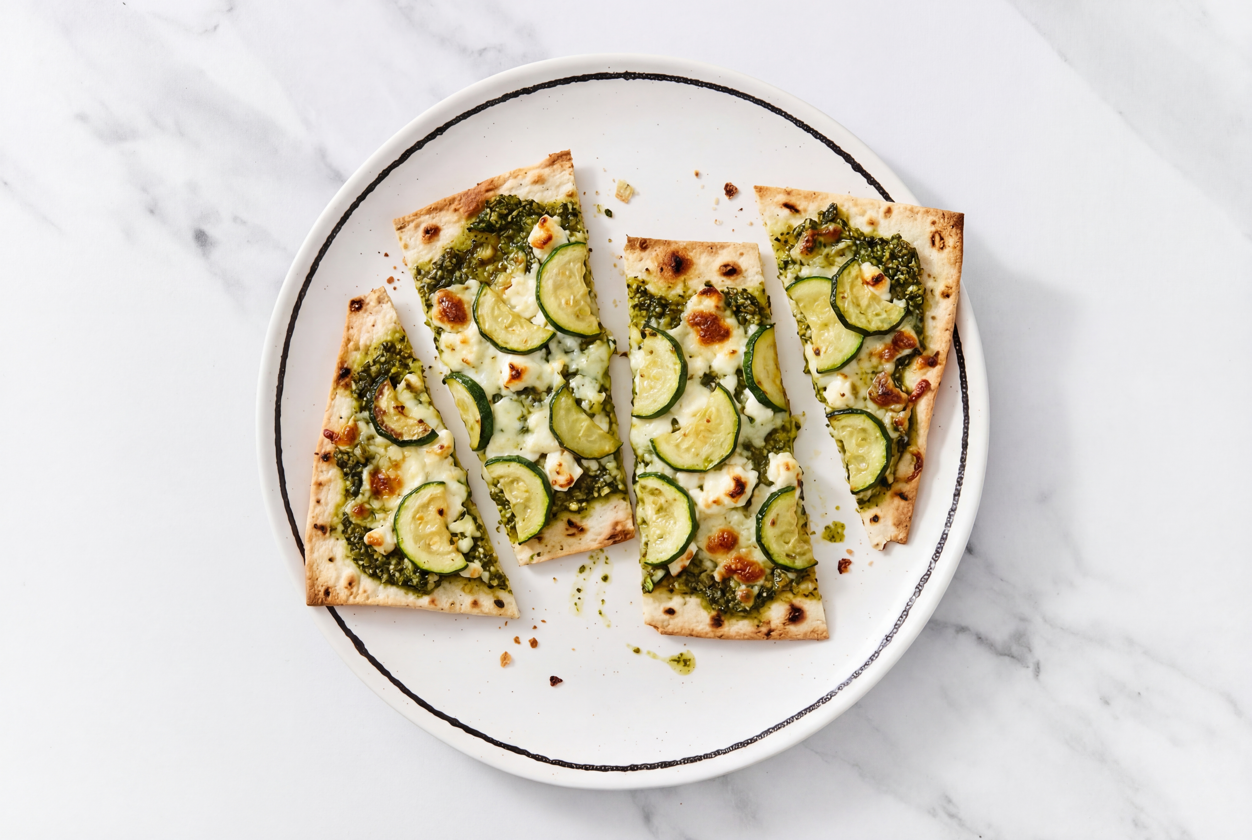 Goat Cheese + Zucchini Pesto Lavash Flatbread