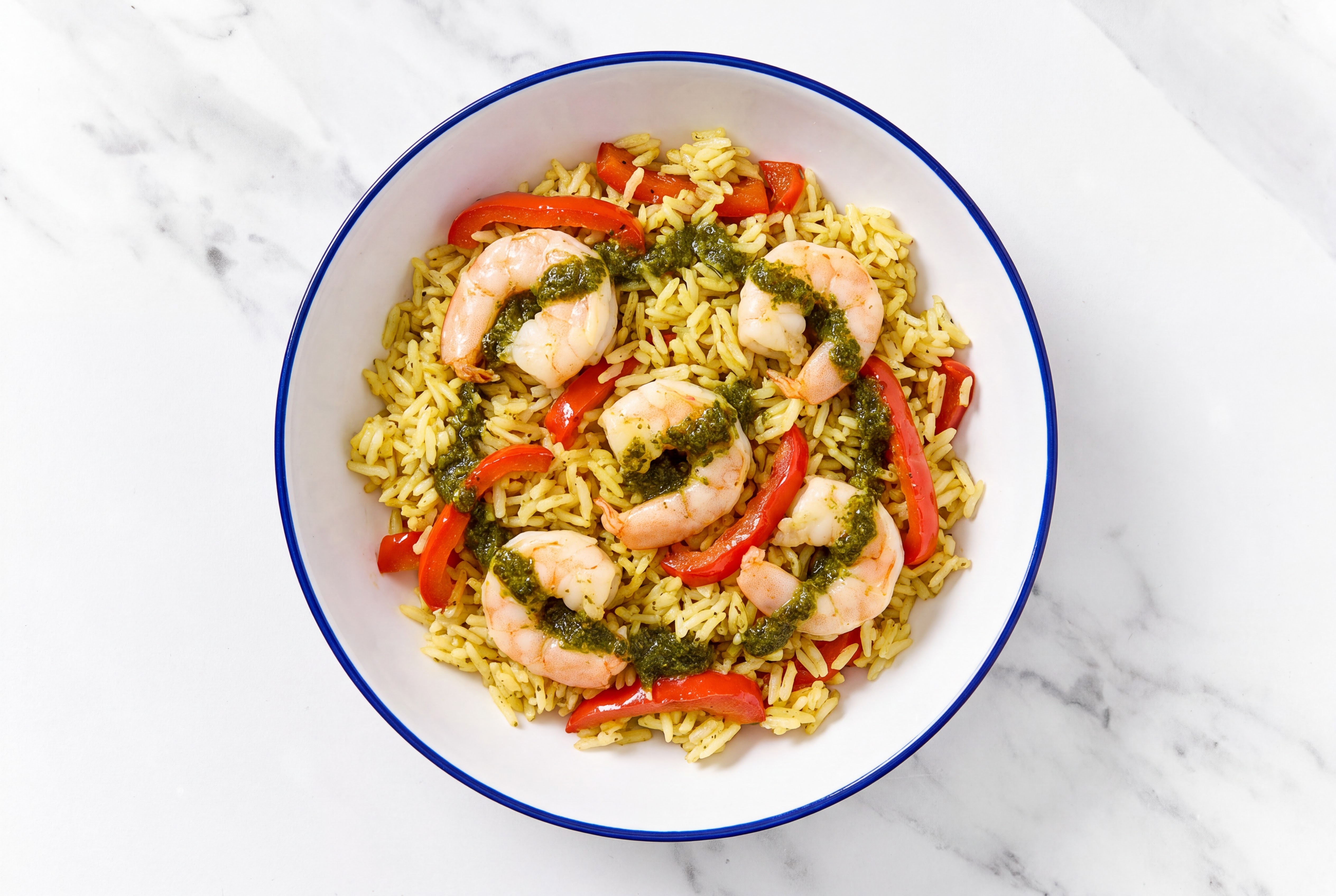 Rustic Herby Jumbo Shrimp Fajita Seasoned Jasmine Rice Bowl
