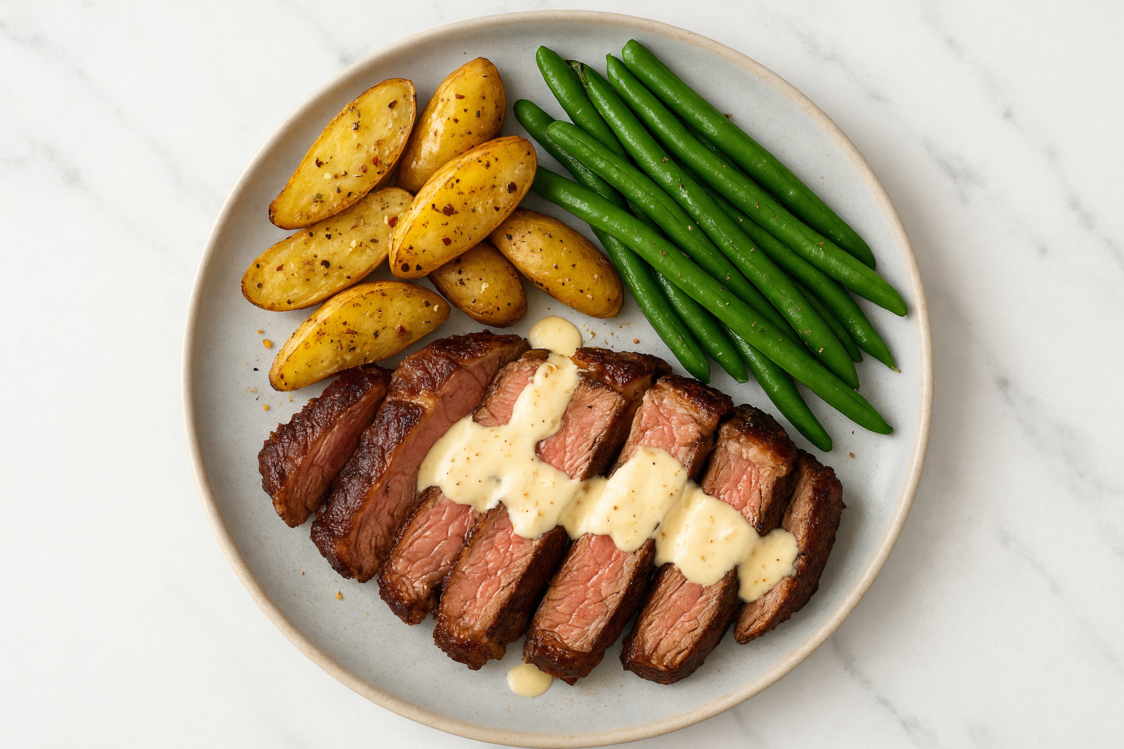  Wagyu Ribeye with Fingerlings + Creamy Horseradish