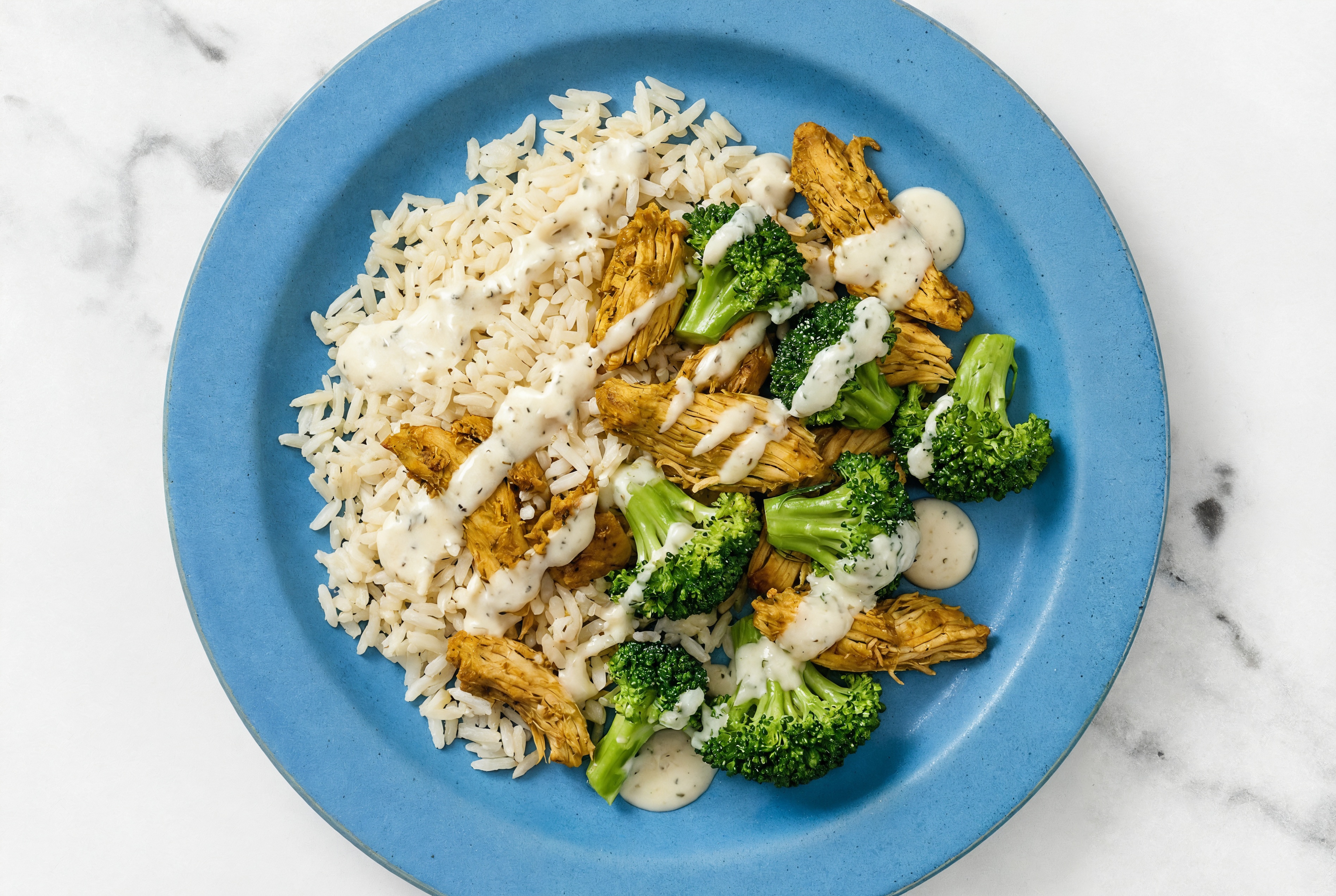 Creamy Garlic Shawarma Chicken Long Grain White Rice Bowl