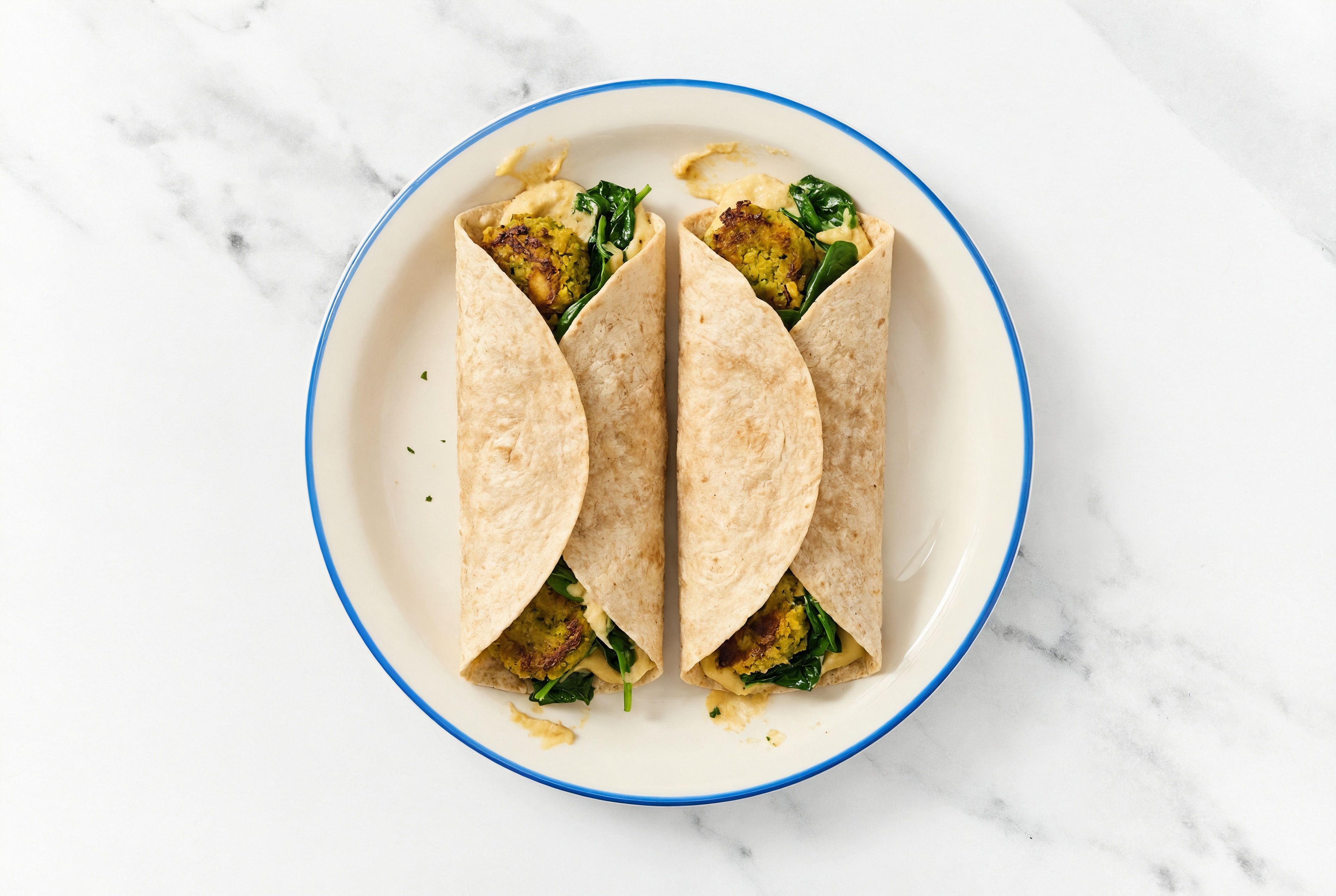 Falafel & Spinach Wrap with French Onion Hummus