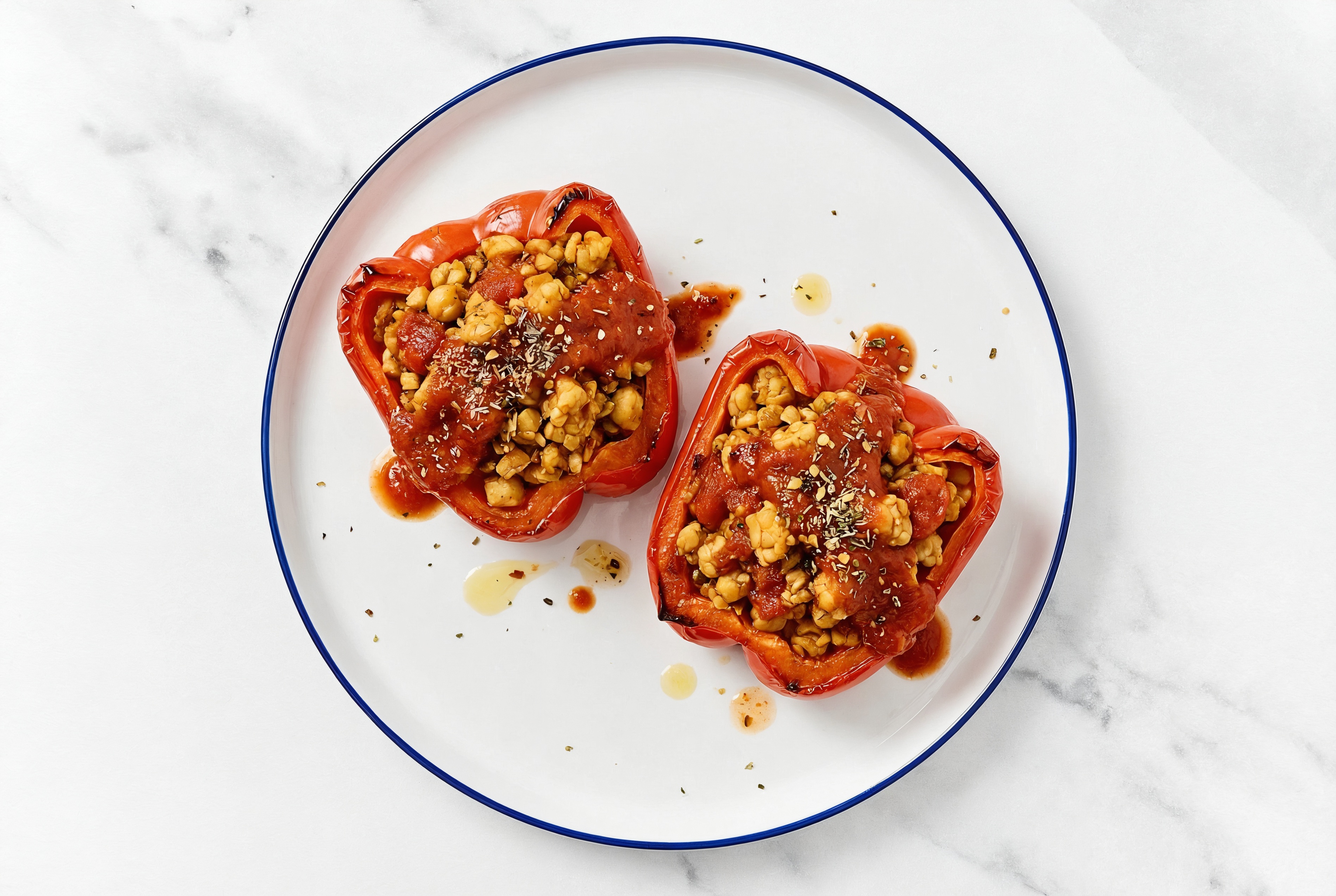 Italian 'Tempeh' Stuffed Organic Peppers