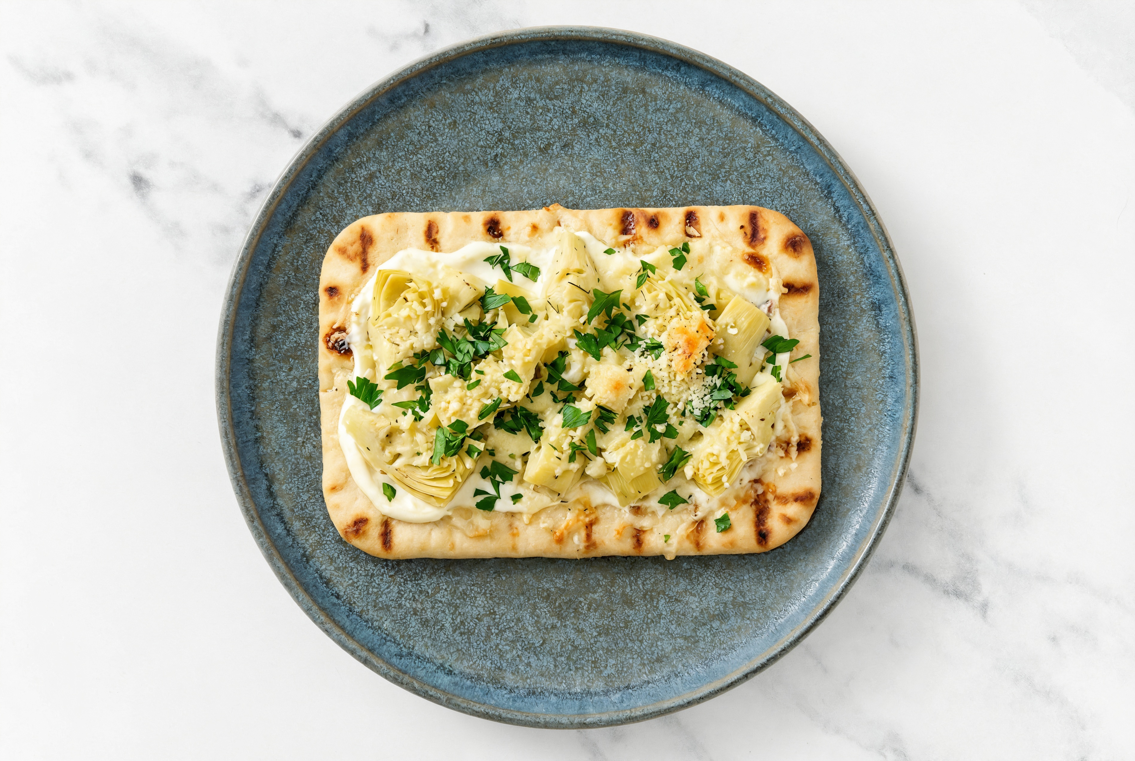 Creamy Artichoke Parm Wood Grilled Pizza Crusts