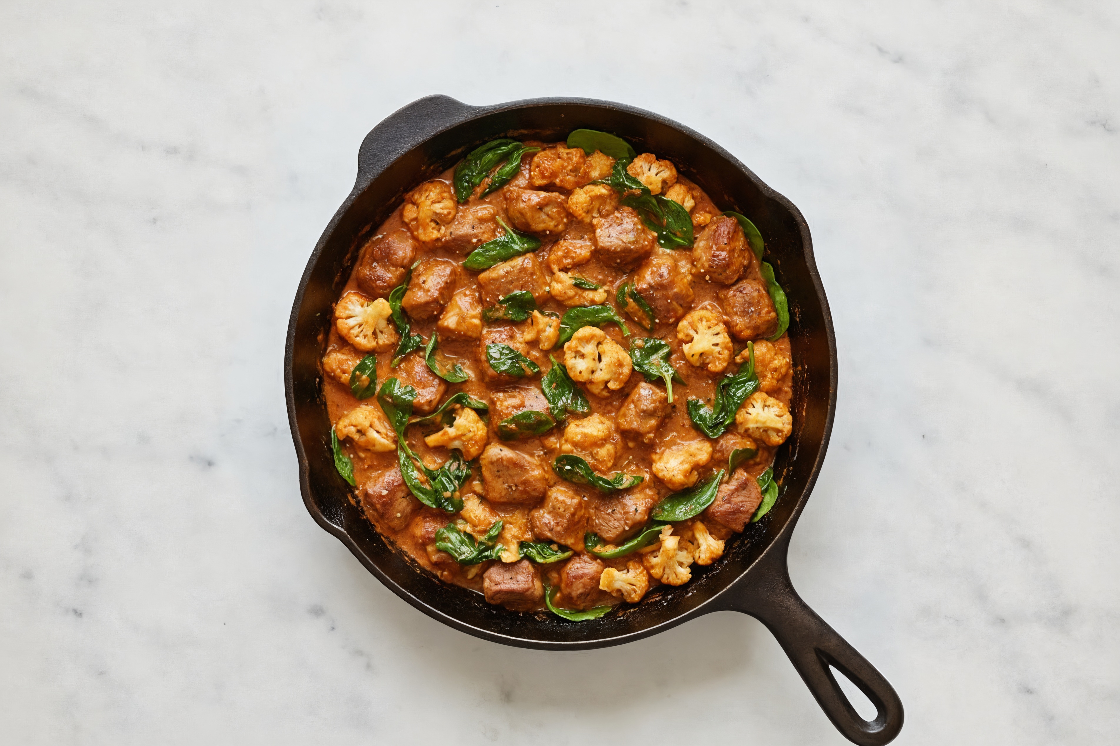 Lamb Vindaloo with Cauliflower + Baby Spinach