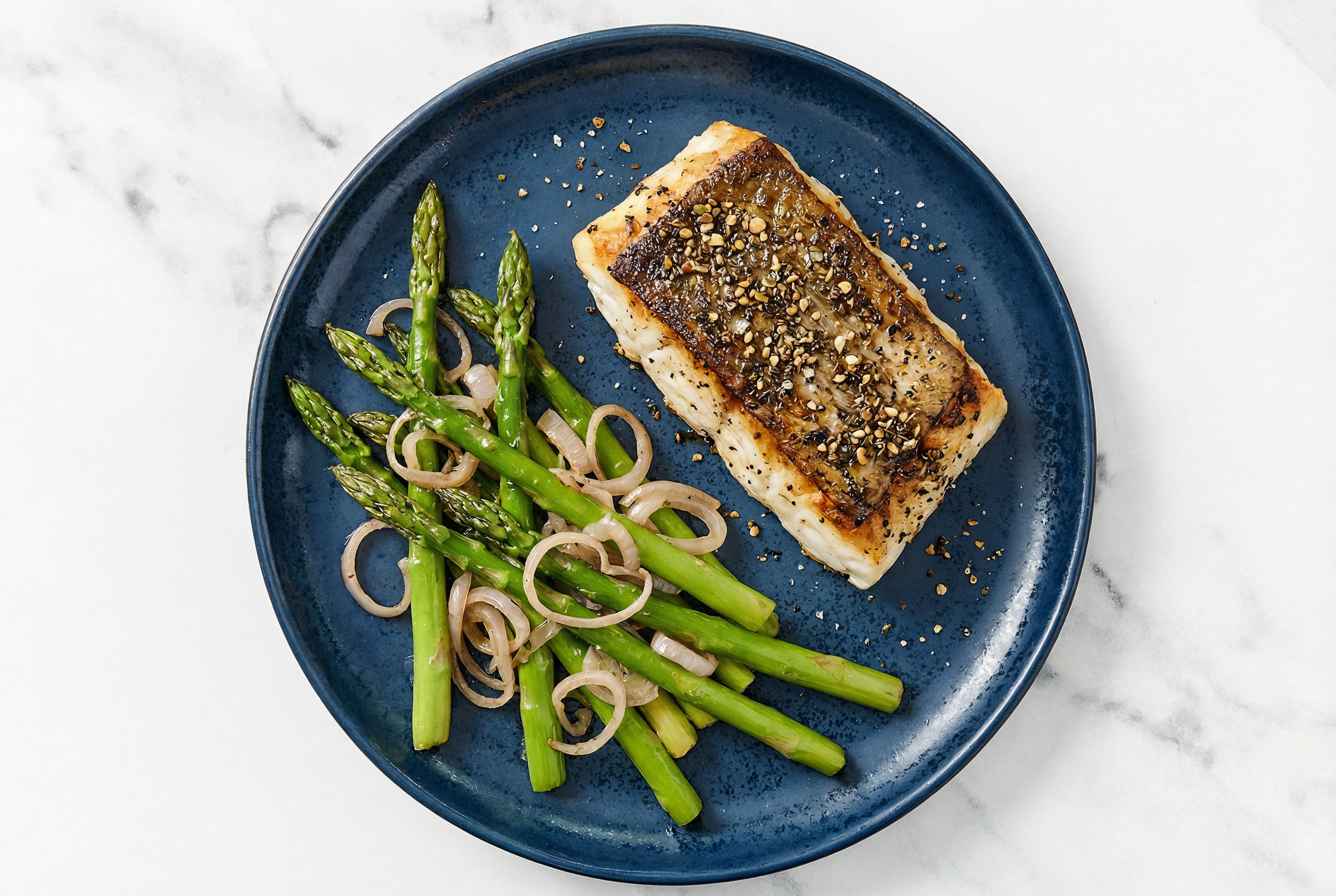 Balsamic Rubbed Barramundi + Aromatic Asparagus