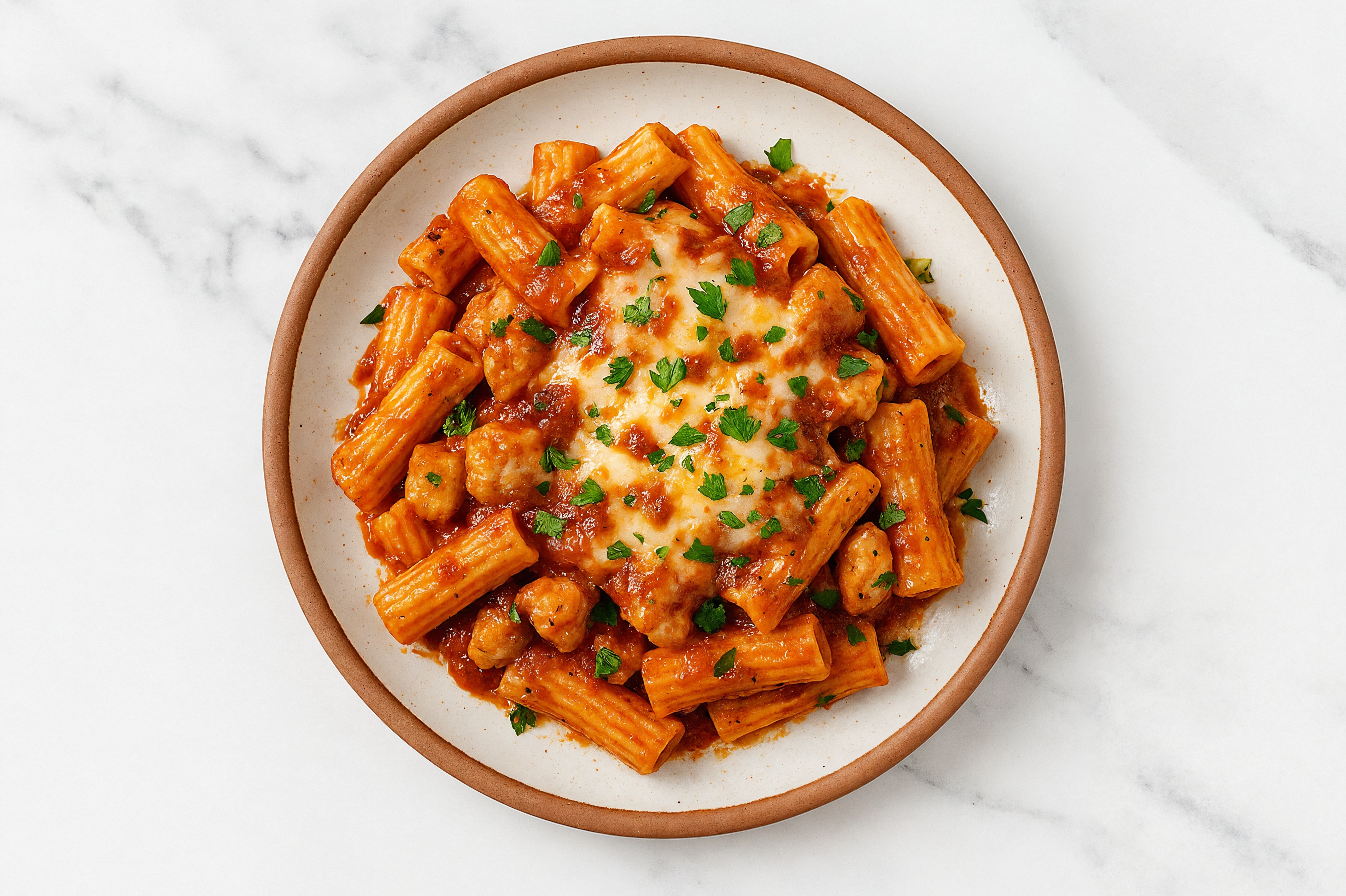 Chicken Marinara Rigatoni Pasta Bake