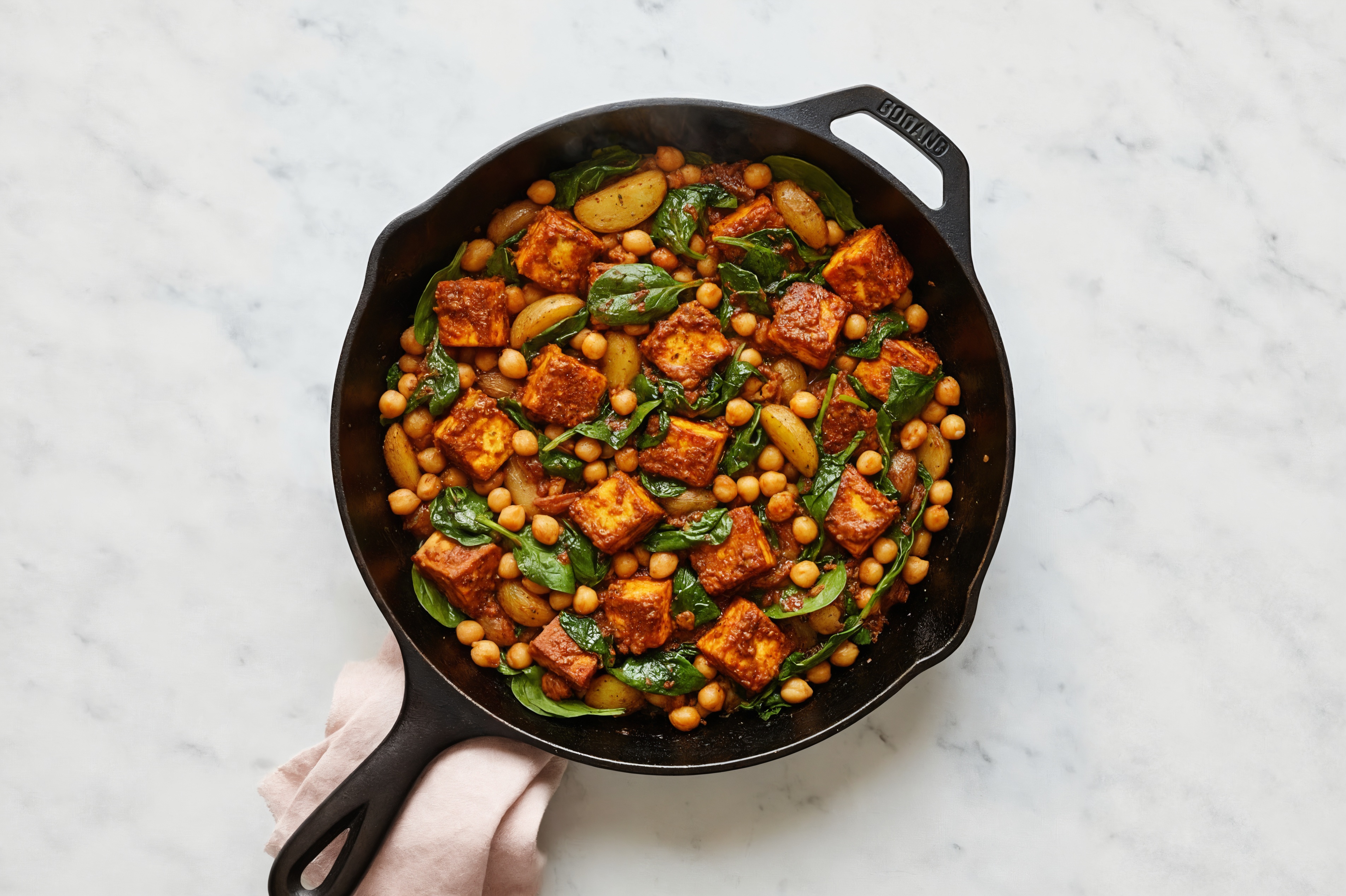 Paneer with Tandoori Masala, Baby Organic Spinach + Garbanzo Beans