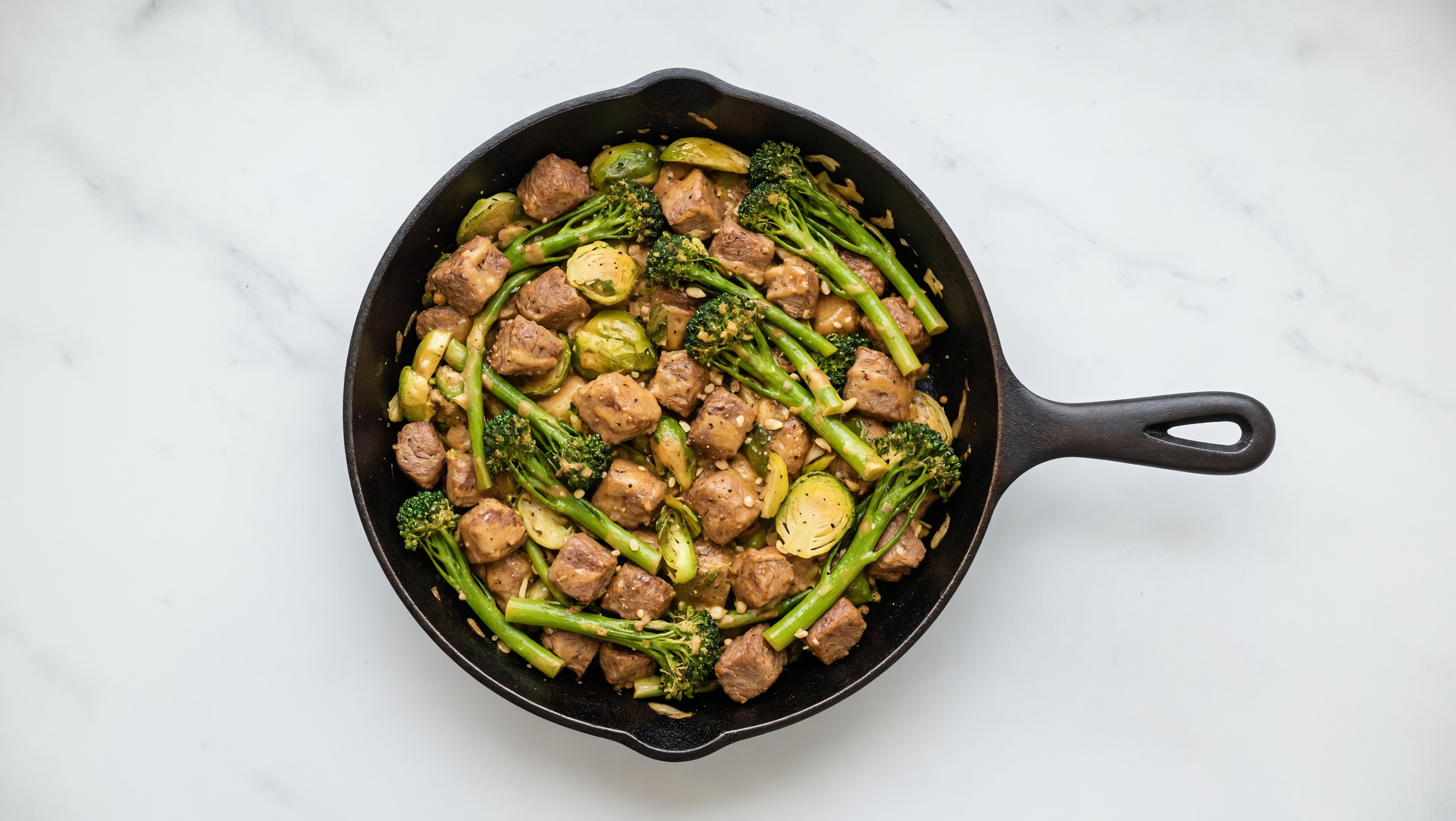 Thai Peanut Bison Stir-Fry with Broccoli & Brussels
