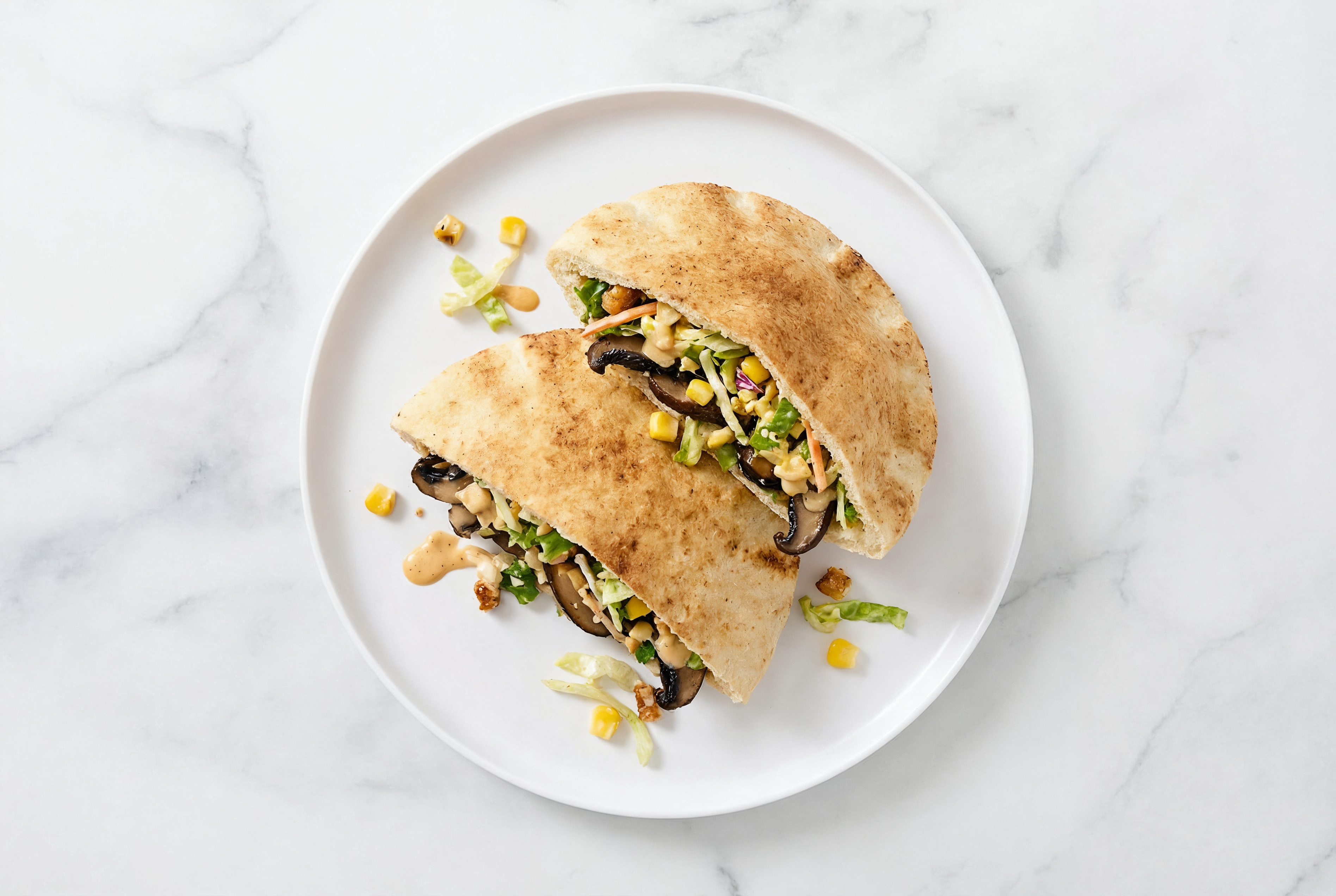 Street Corn Chopped Salad + Portabella Traditional Pita