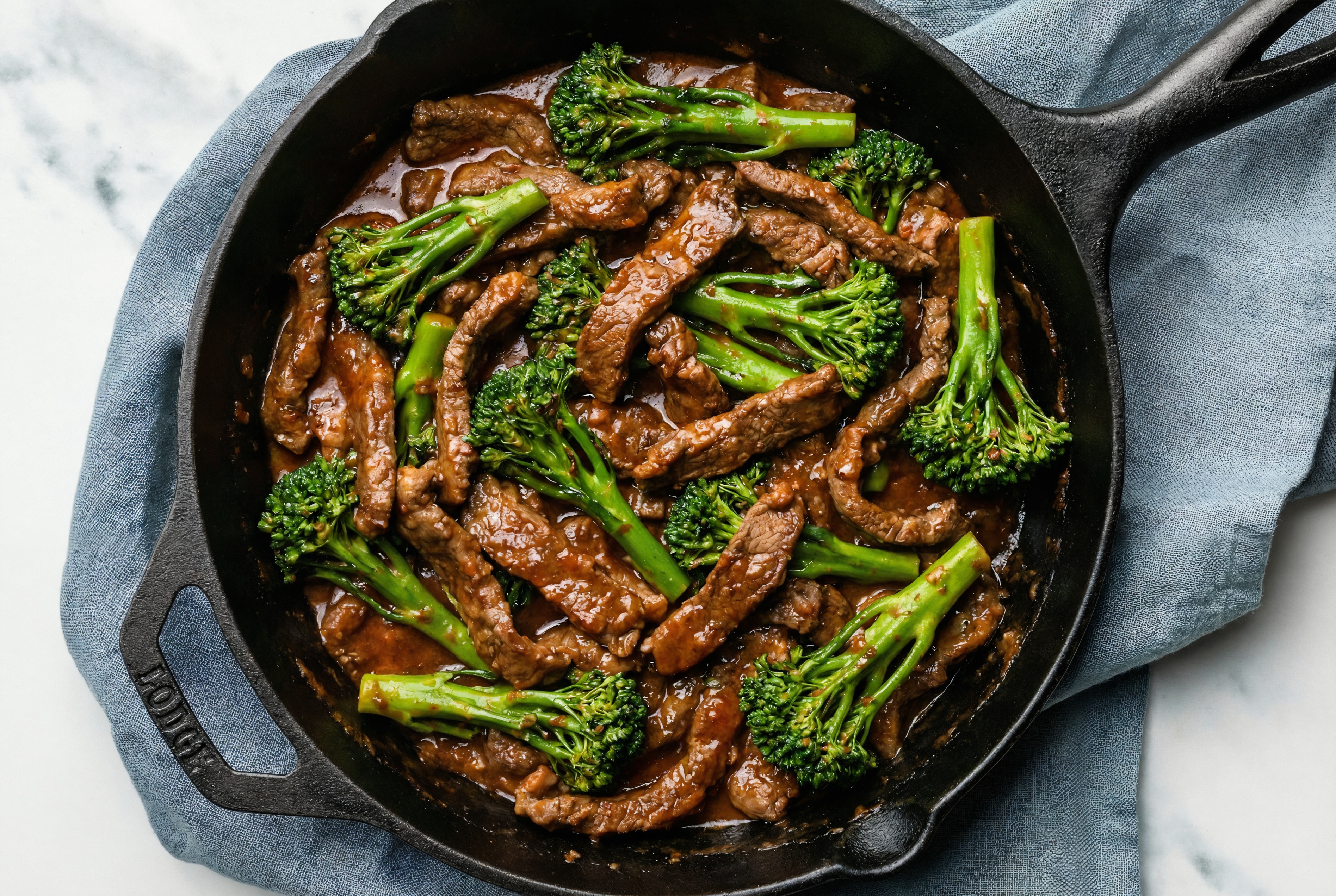 Spicy Vindaloo Beef Strip Stir-Fry with Baby Broccoli