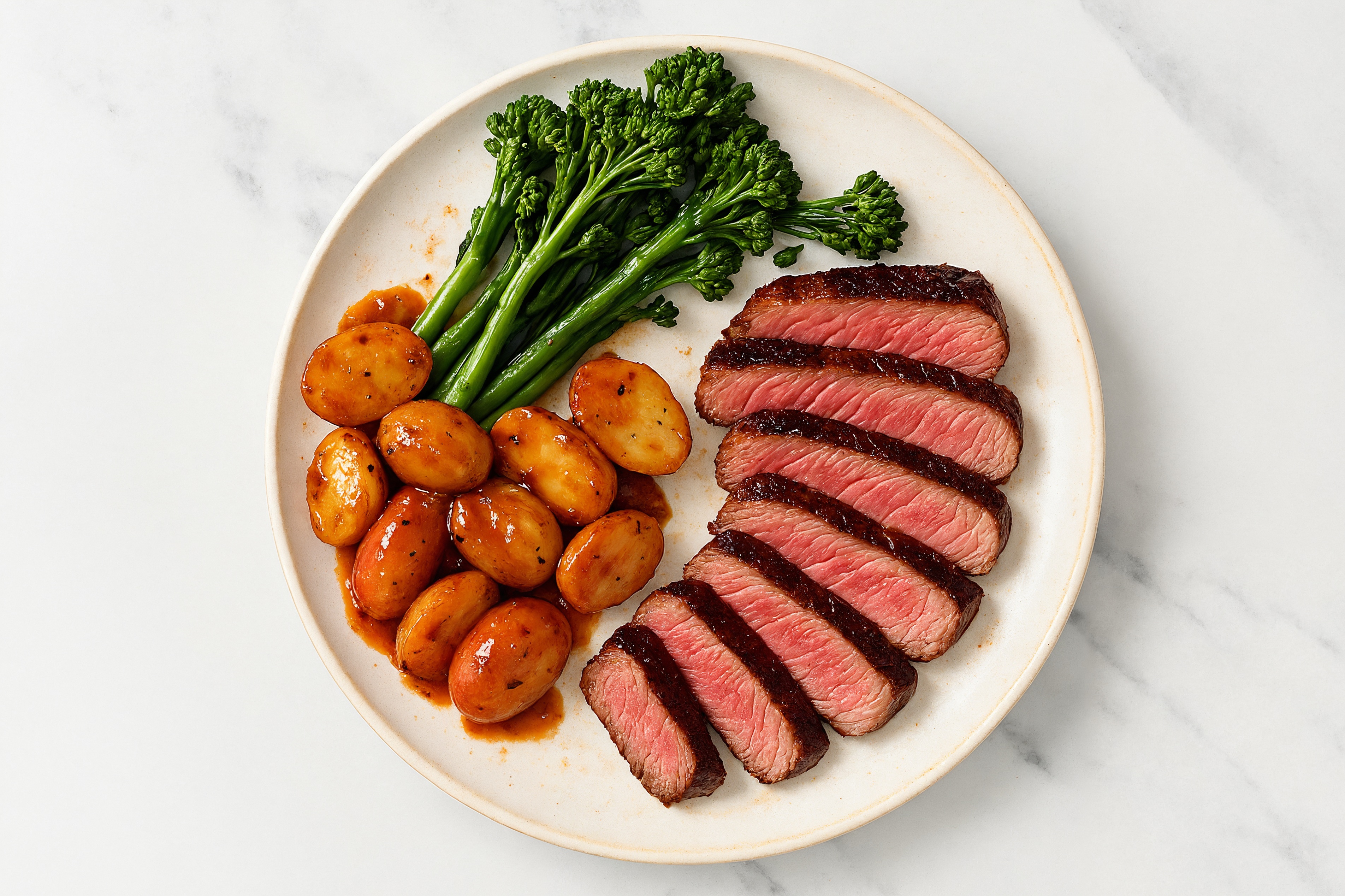 Wagyu Ribeye Steak with Hickory Potatoes + Broccoli