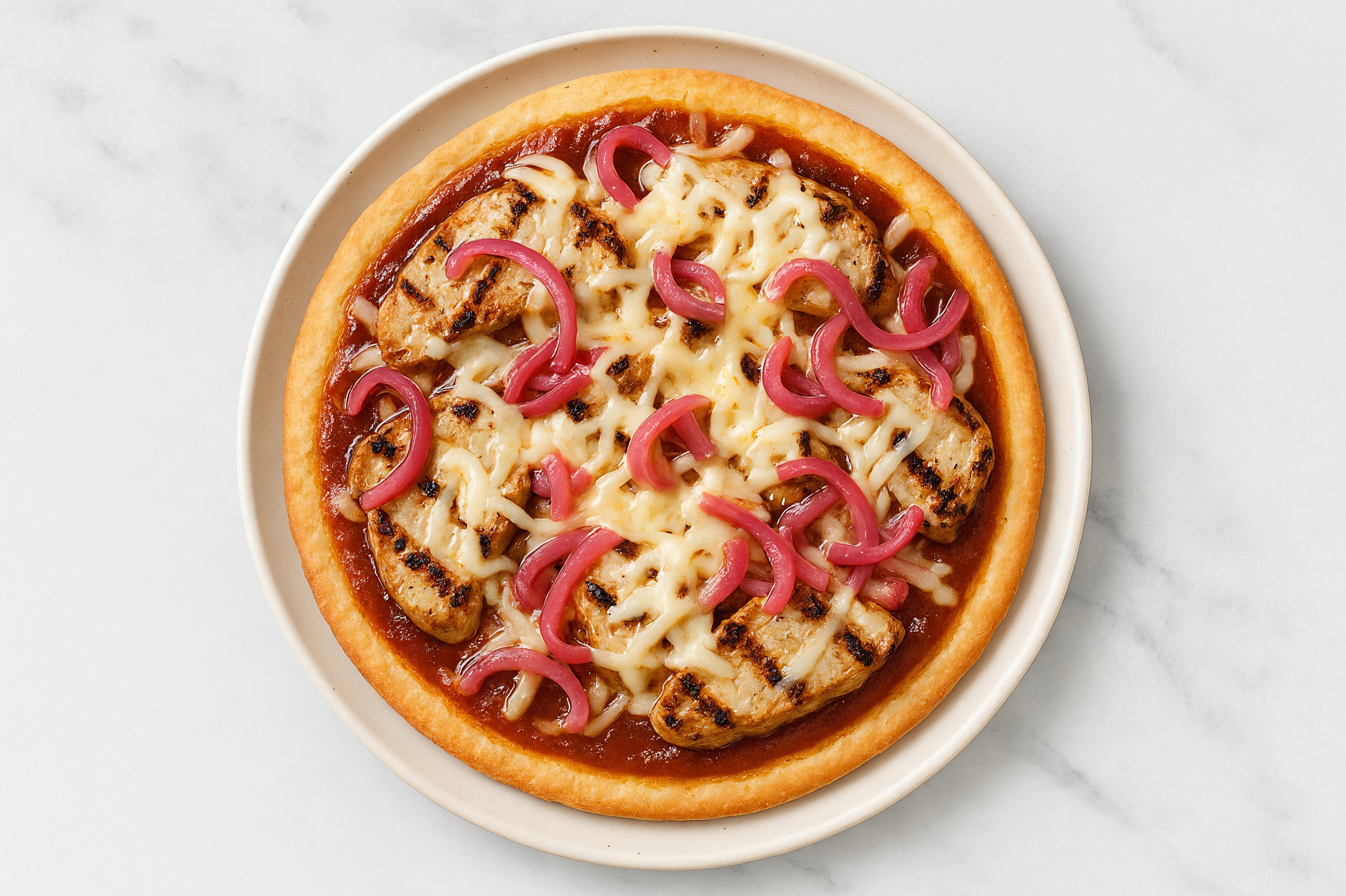 BBQ Pork Gluten-Free Pizza with Pickled Onion with Original BBQ